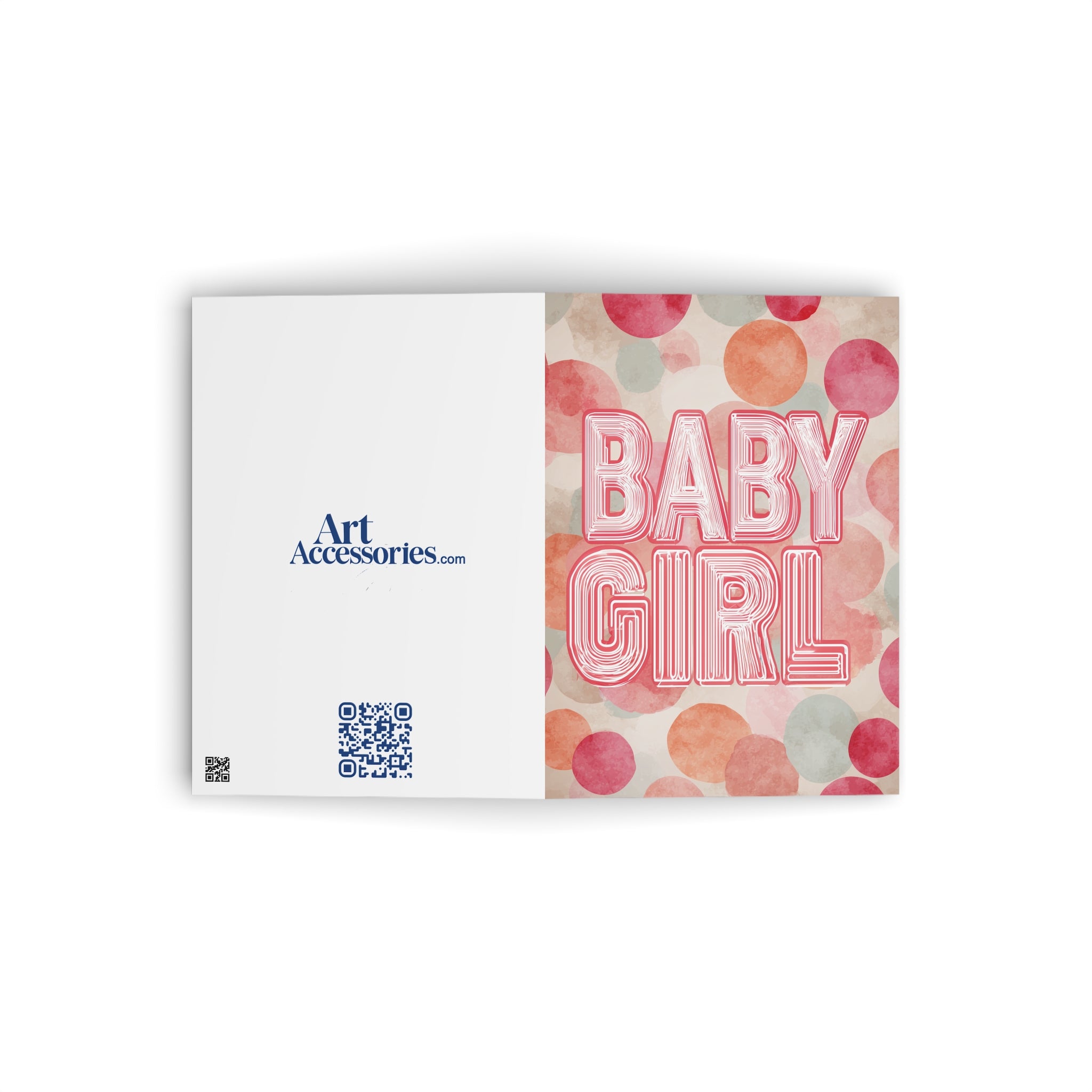 Baby Girl Greeting Card — Pink Polka Dot Newborn Congratulations Card