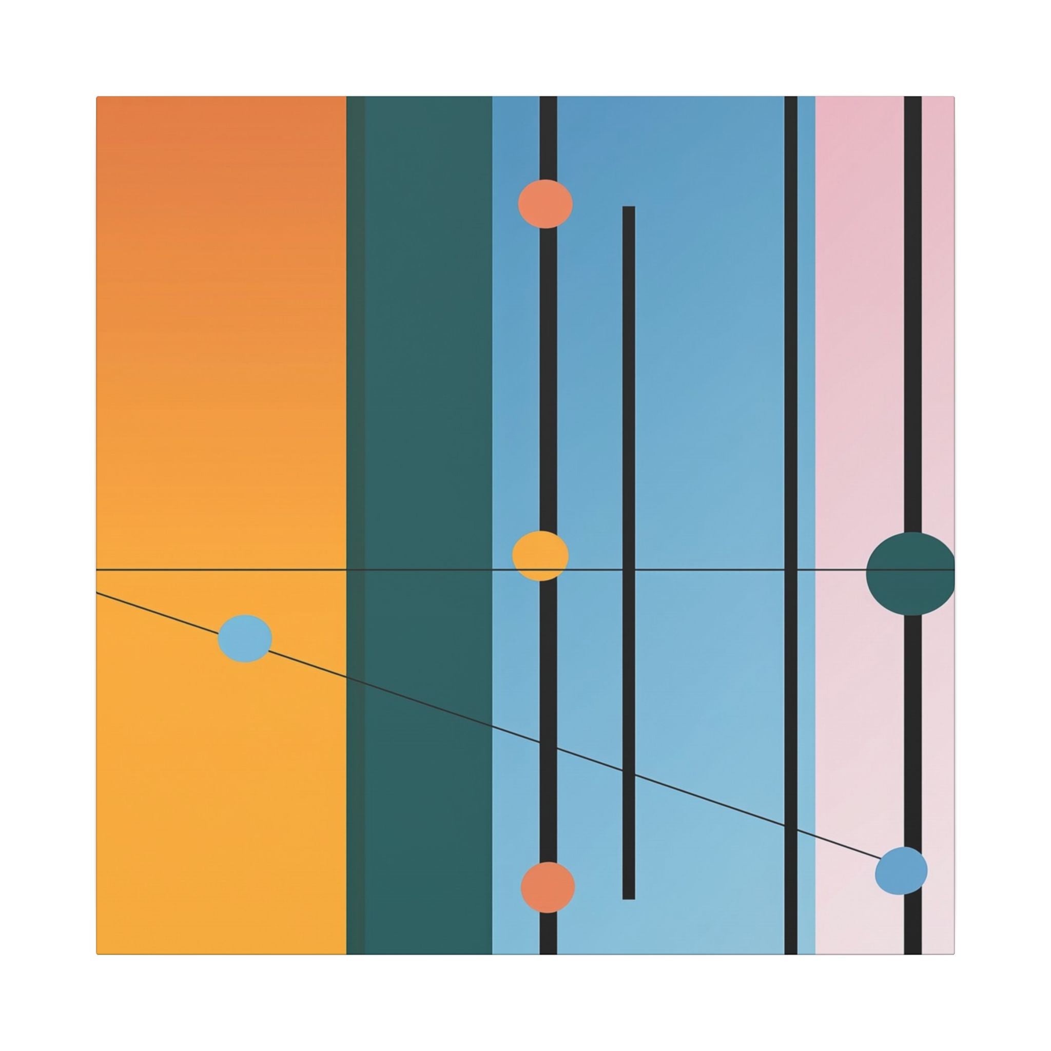 Geometric Networks: Constructivist Color Planes, Intersectional Design, Minimalist Spatial Composition   |   Custom Orders Accepted