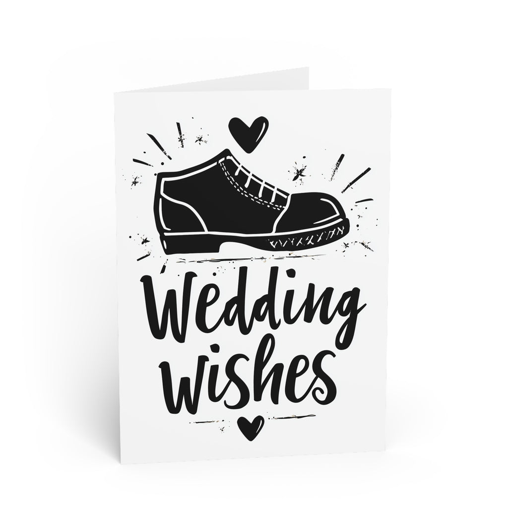 Wedding Wishes Greeting Card — Cute Shoe Illustration