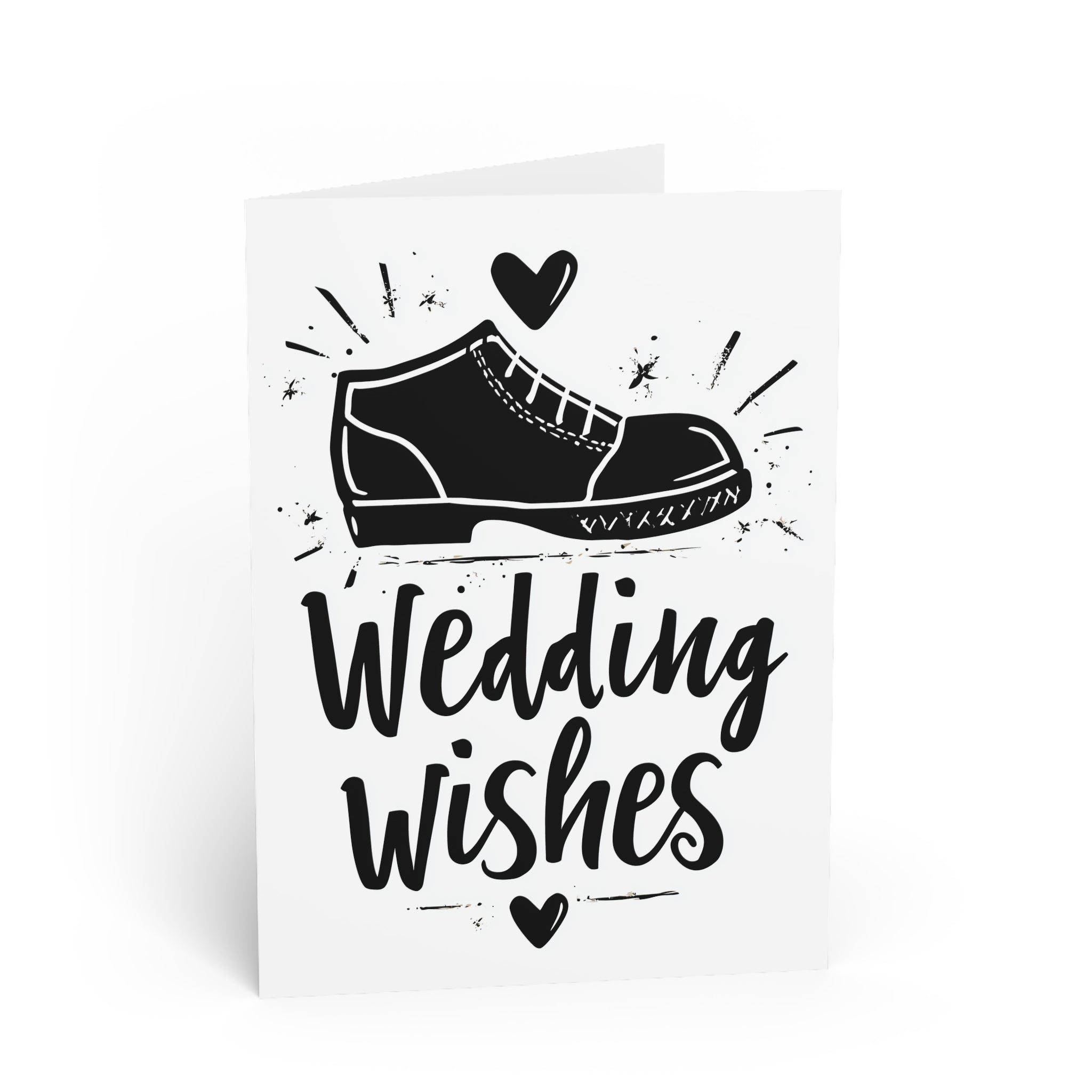 Wedding Wishes Greeting Card — Cute Shoe Illustration