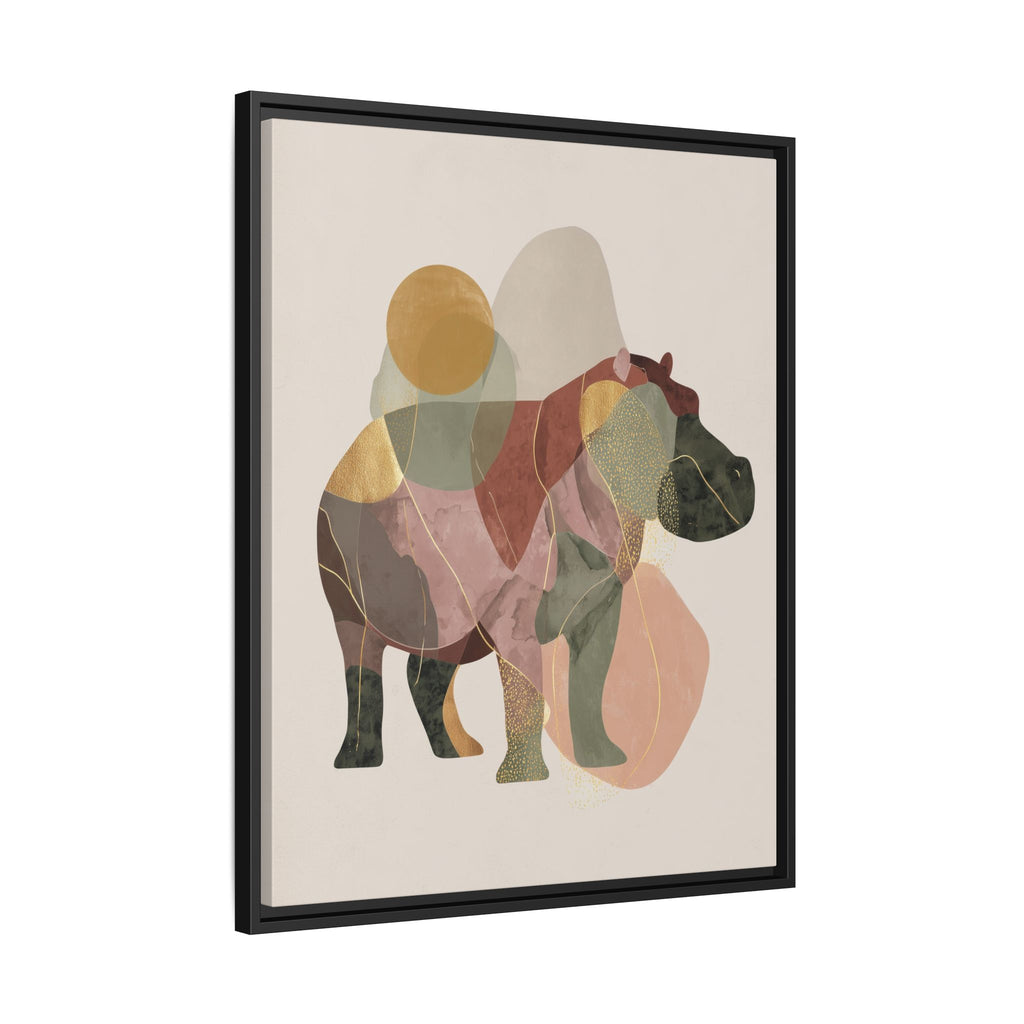 Geometric Hippo: Abstract Animal Art, Modern Watercolor Shapes   |  Personalized & Custom Orders Available