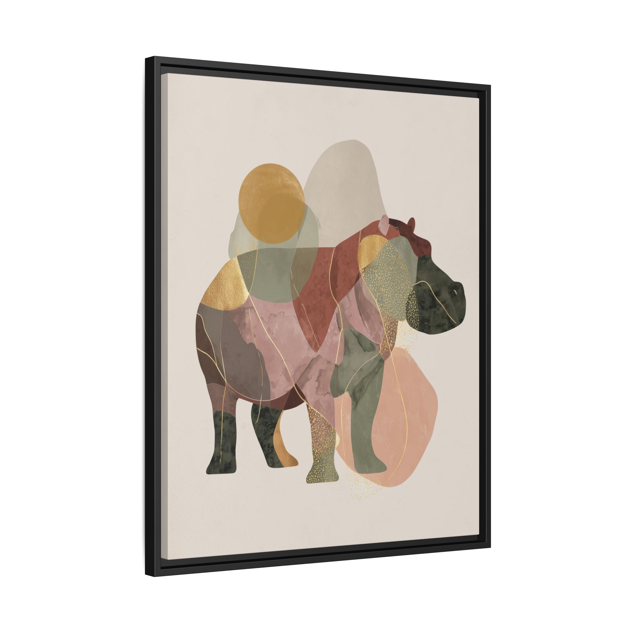 Geometric Hippo: Abstract Animal Art, Modern Watercolor Shapes   |  Personalized & Custom Orders Available
