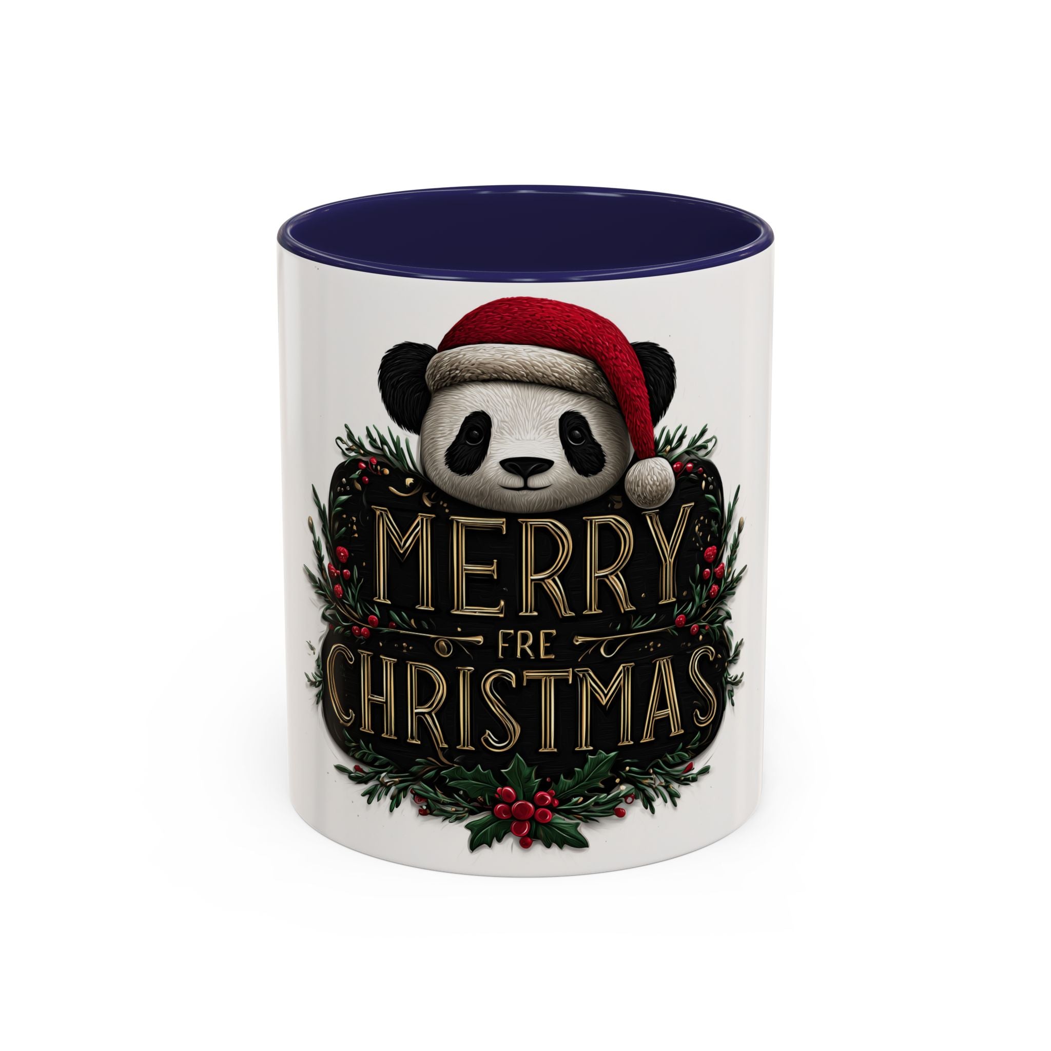 Merry Christmas Panda Coffee Mug - Holiday Gift, Ceramic Mug, Cute Panda Mug, Festive Drinkware, Christmas Decor