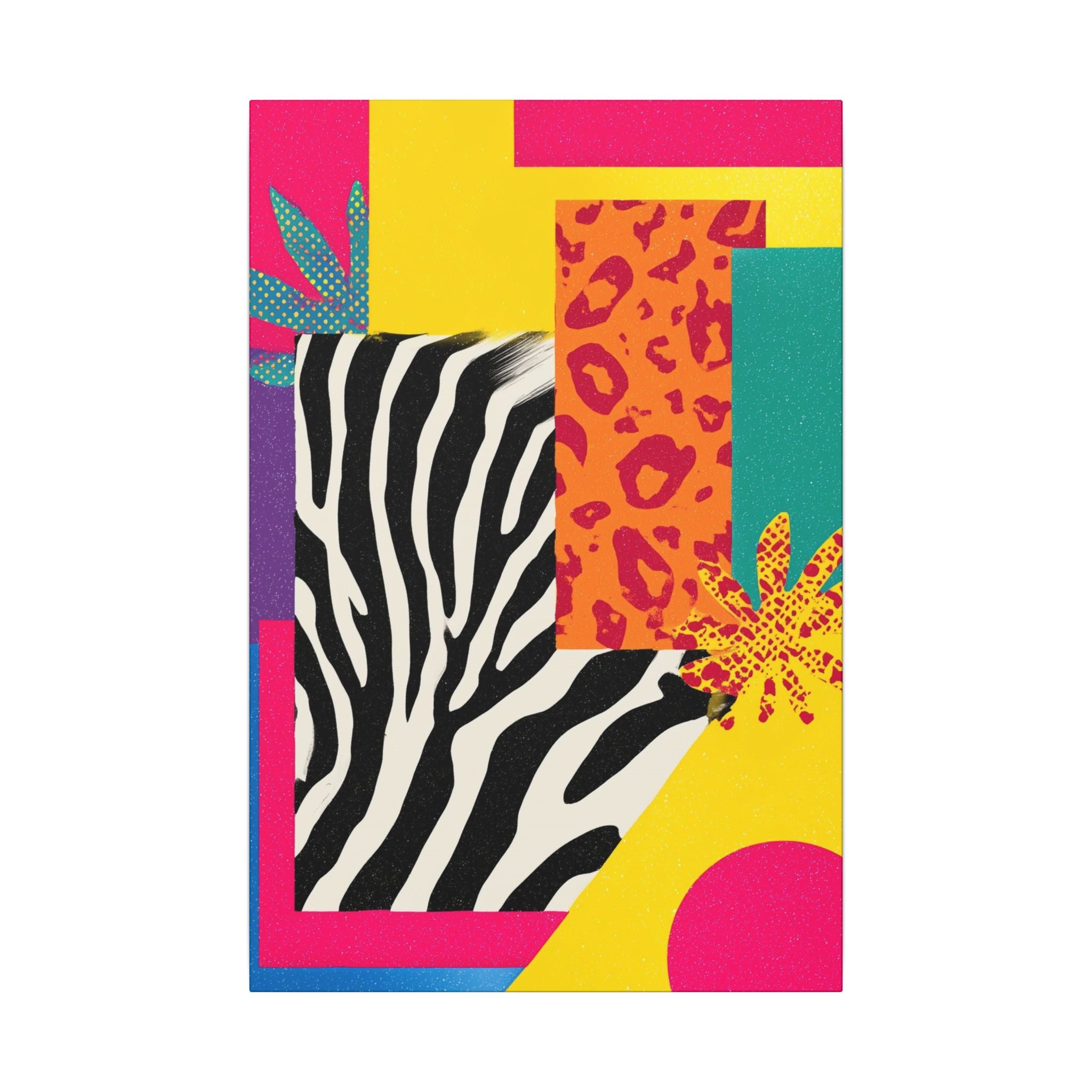 Copy of Pop Geometry: Zebra Leopard Fusion, Geometric Color Block, Modern Abstract Design   |   Custom Orders Accepted