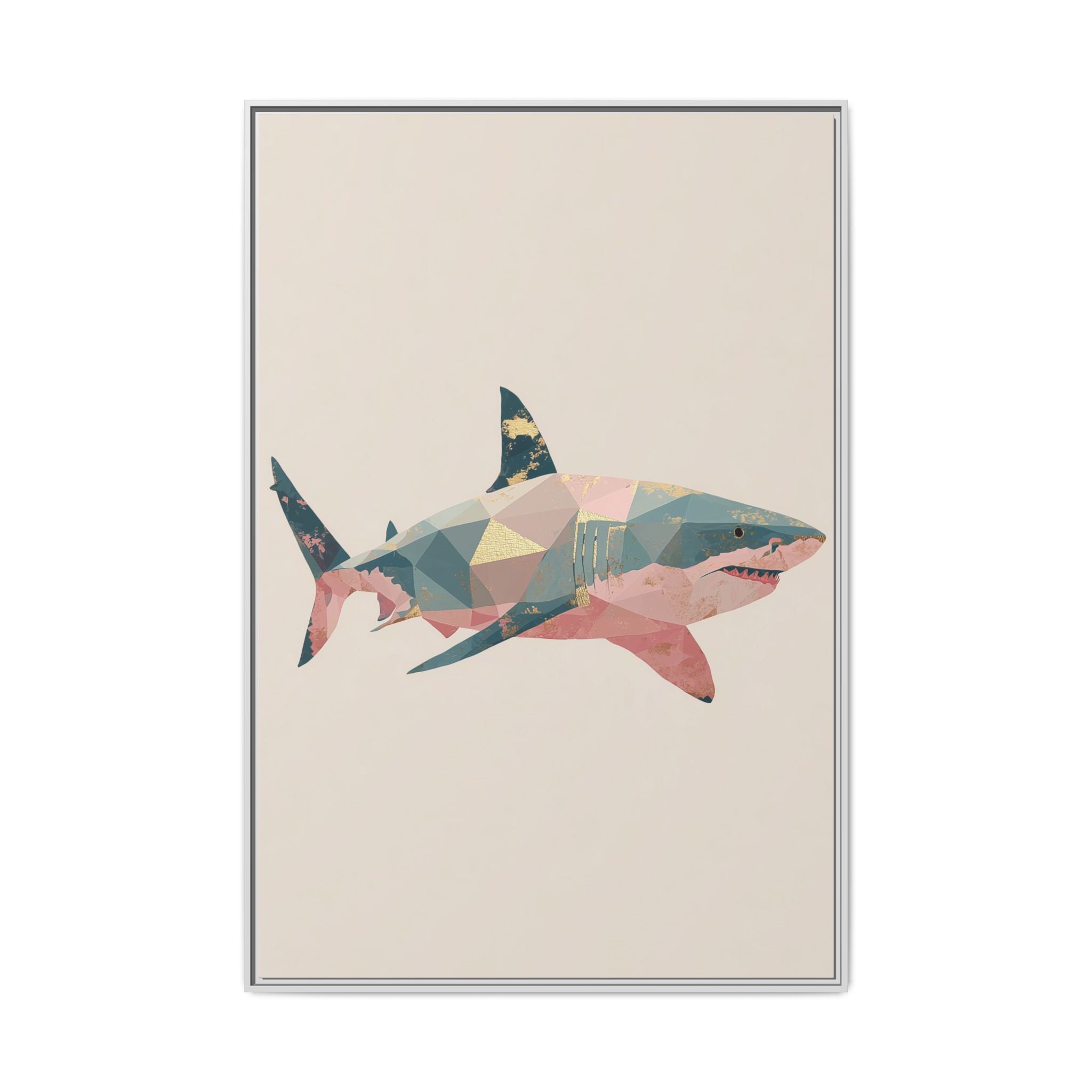 Geometric Shark Spectrum: Polygonal Marine Predator, Abstract Metallic Design   |  Personalized & Custom Orders Available