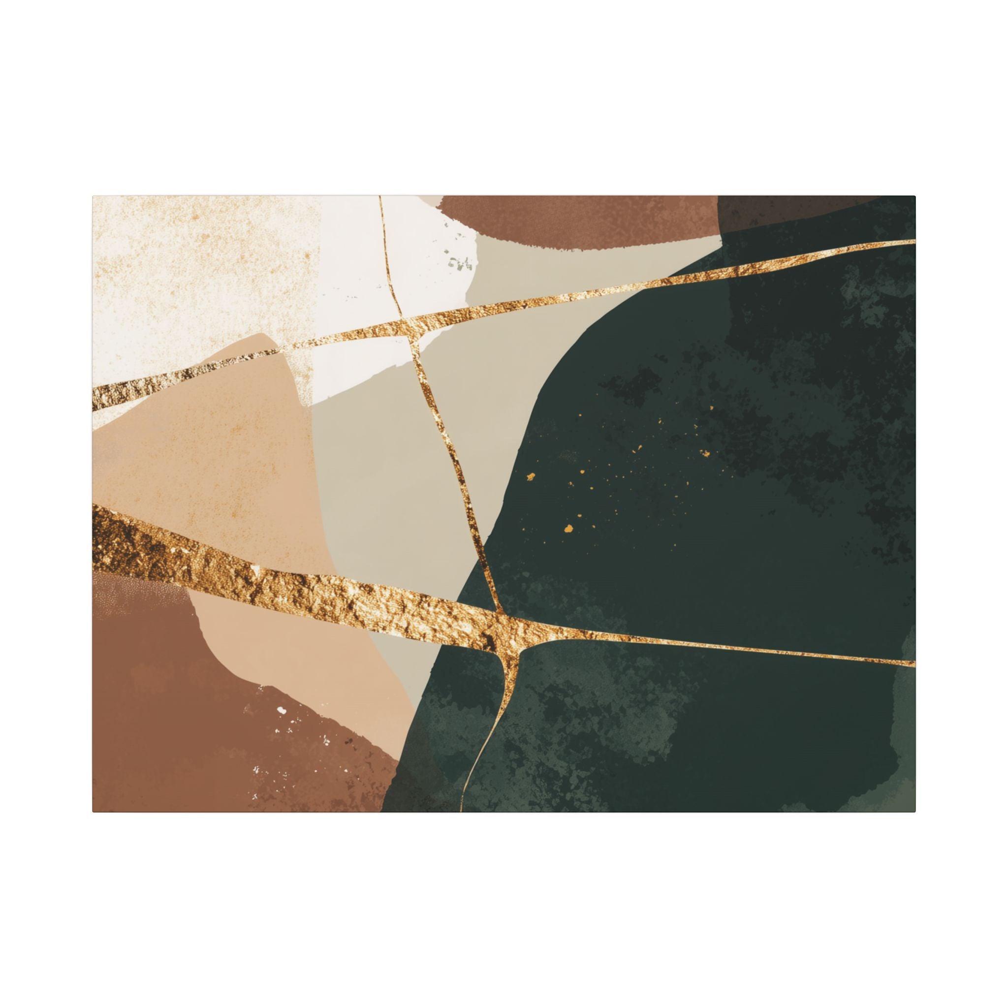 Canvas Print, Abstract Earthy Gold Wall Art, Modern Designer Home Decor, Stretched Matte Canvas; Thick, Multi-Size, Office Decor