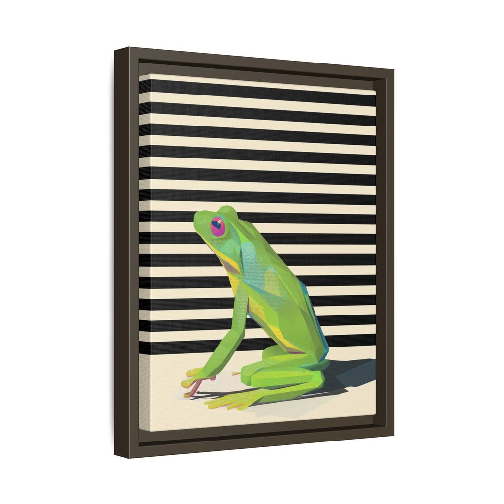 Stylized Frog Portrait Framed Print , Minimalist Pop Art Design   |  Personalized & Custom Orders Available