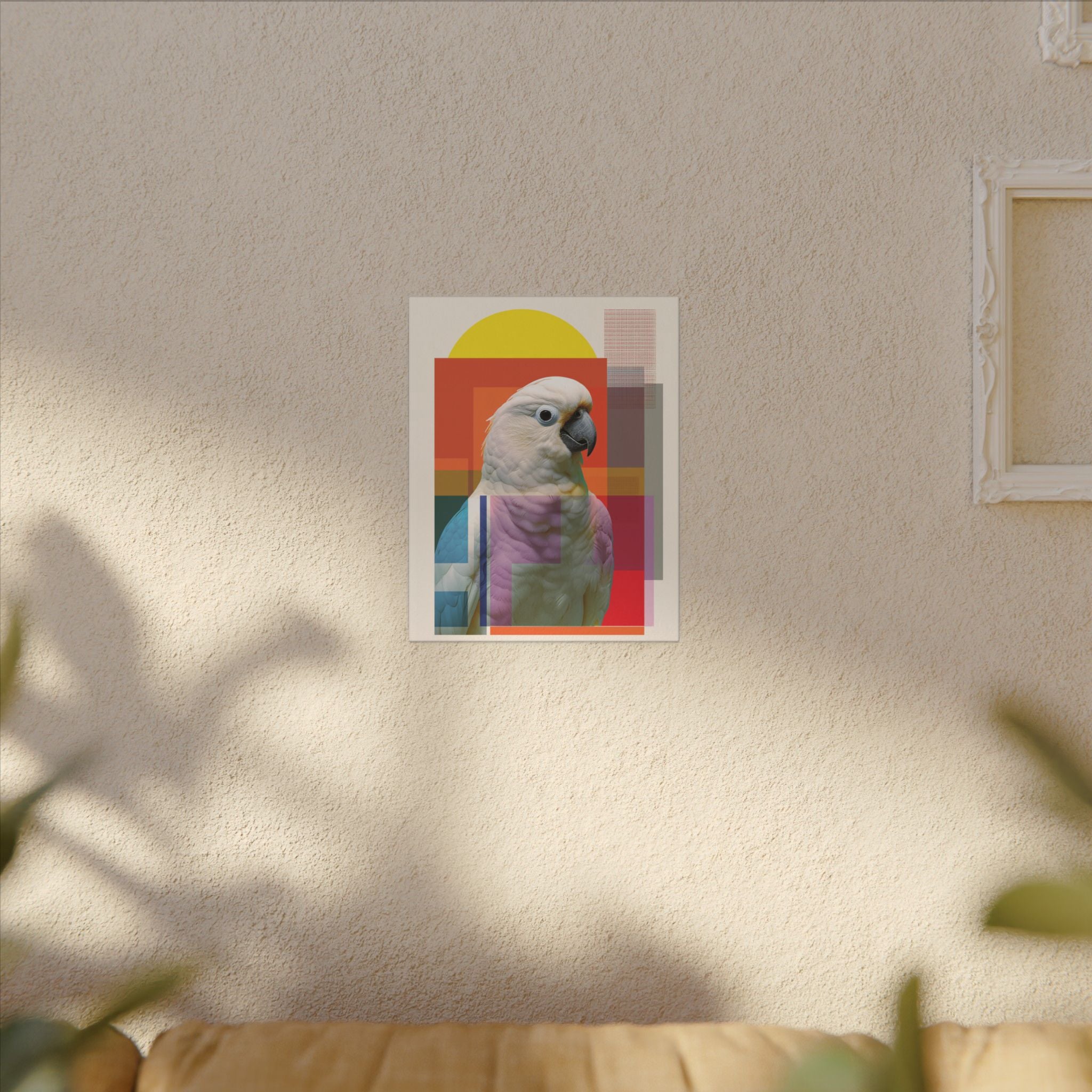 Geometric Cockatoo: Bold Abstract Wildlife Art, Contemporary Avian Print   |    Custom Orders Available
