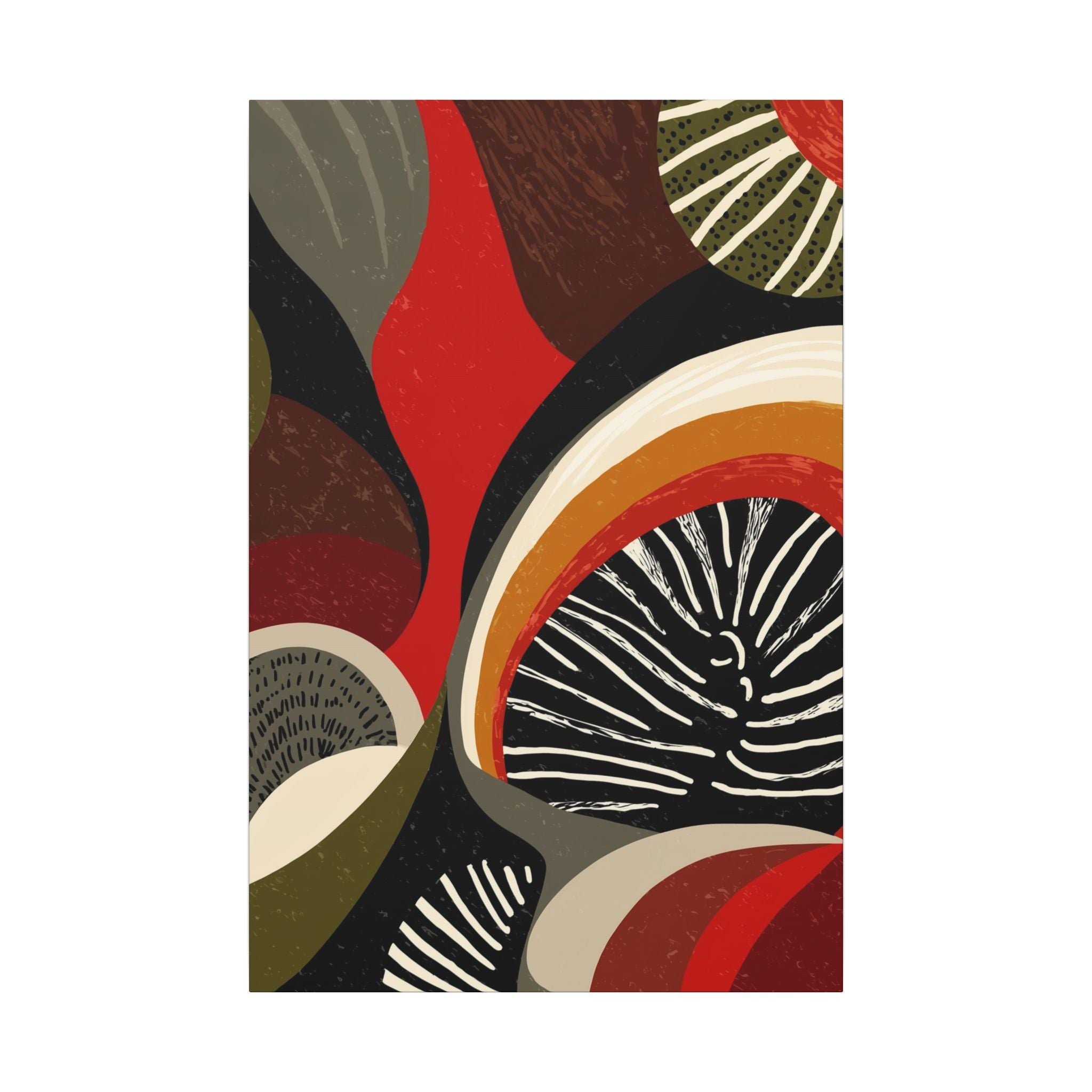Harmonic Convergence: Organic Geometry, Mid-Century Modern Abstract, Earthy Palette Composition   |   Custom Orders Accepted