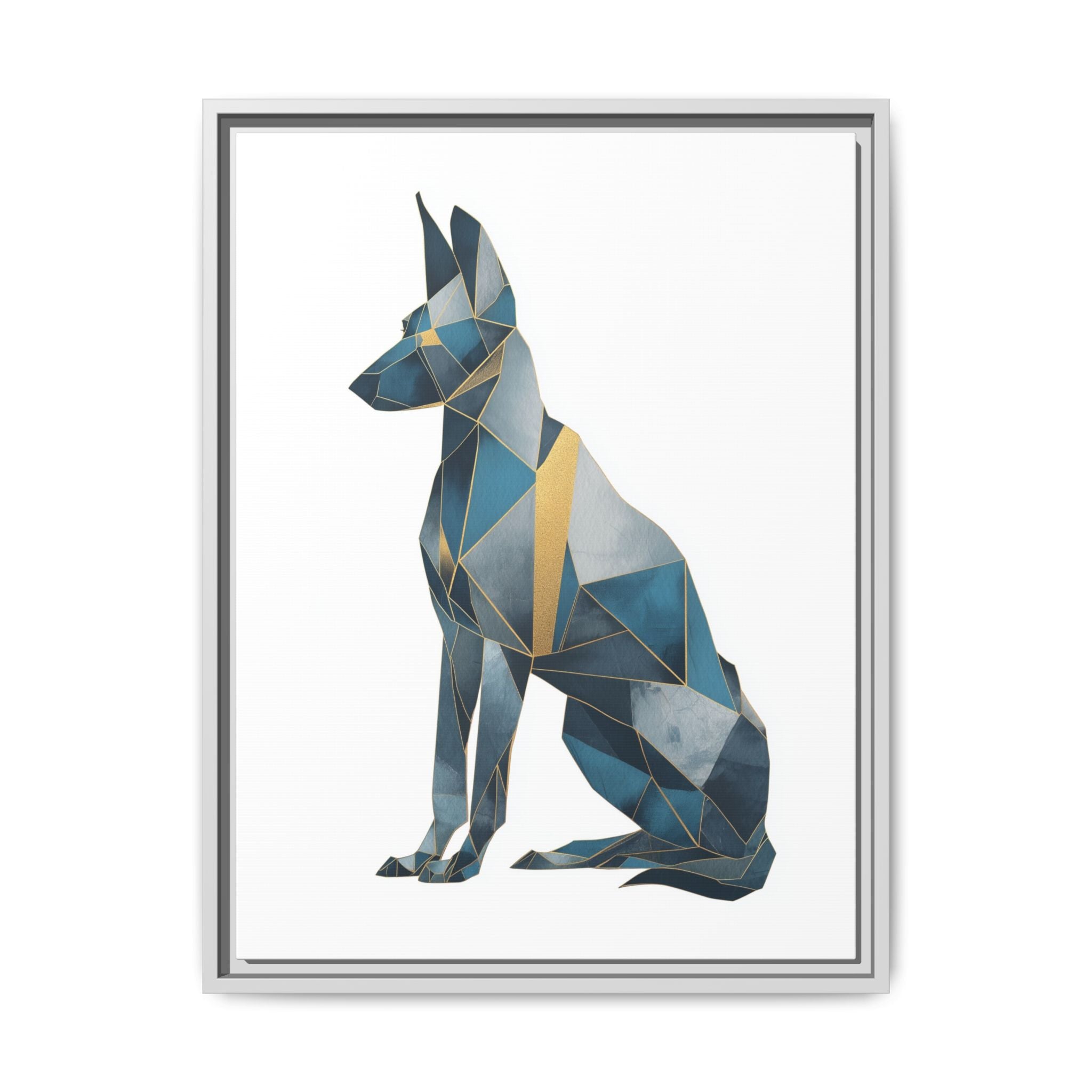 Geometric Canine Mosaic: Fractured Blue Shepherd, Modern Polygonal Art   |  Personalized & Custom Orders Available