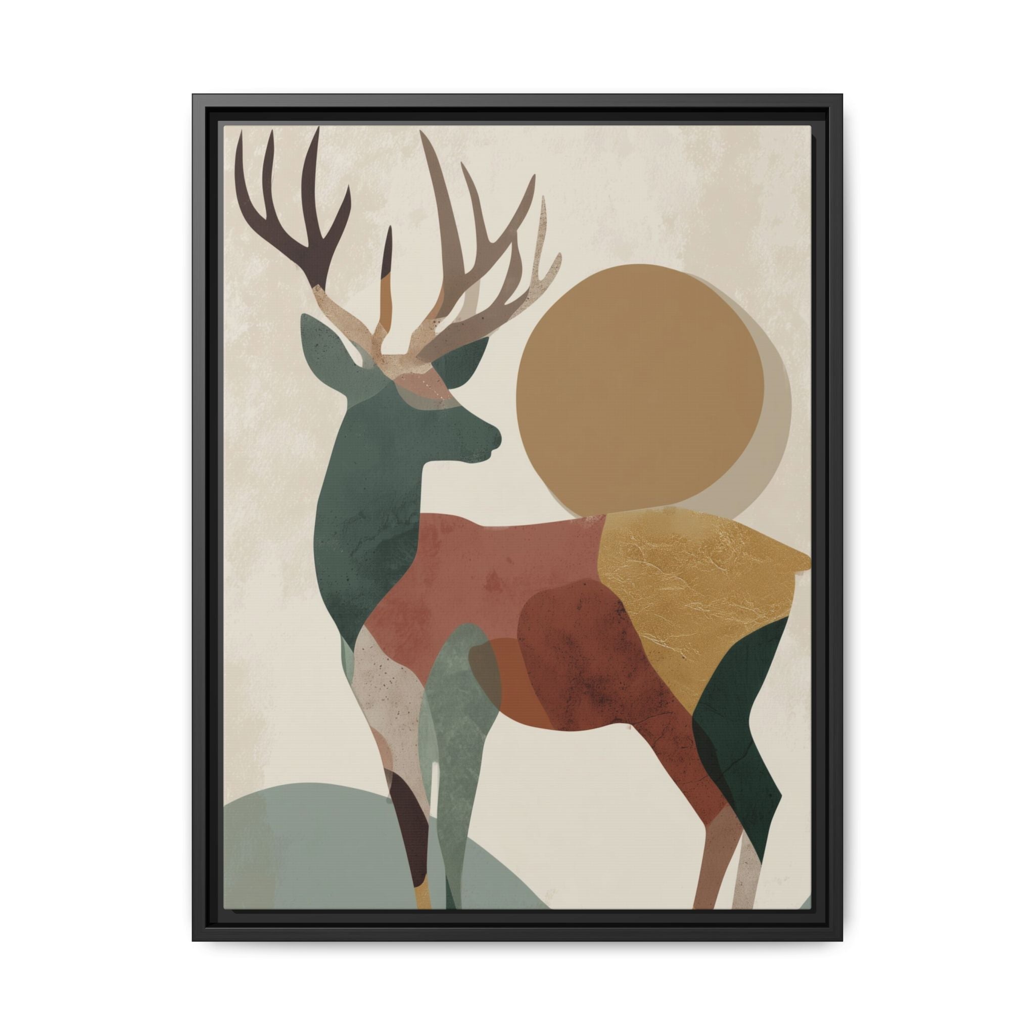 Geometric Deer Mosaic Framed Print : Modern Abstract Wildlife Art, Minimalist Nature Print   |  Personalized & Custom Orders Available