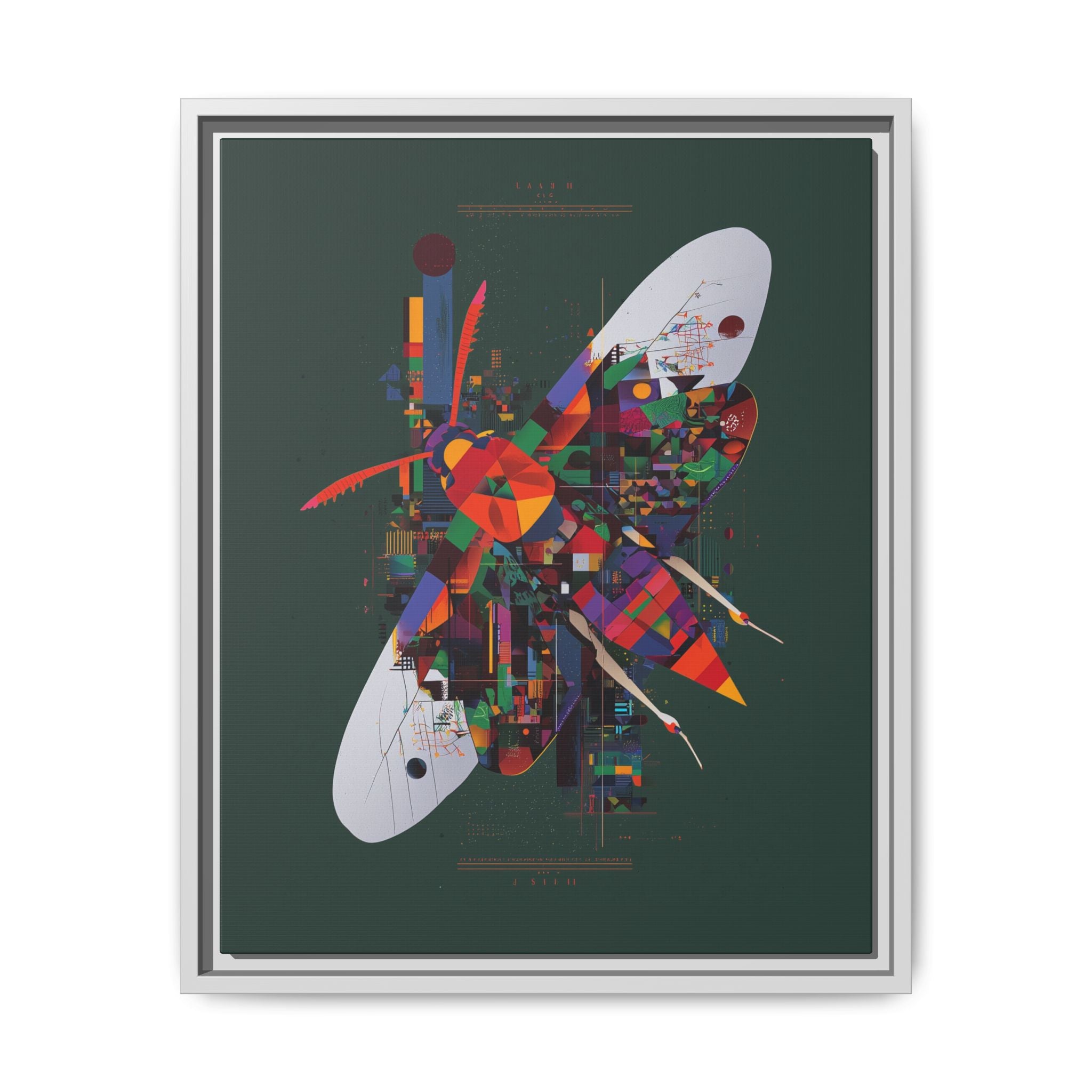 Geometric Metamorphosis Framed Print: Urban Nature Mosaic, Abstract Butterfly Fragments   |  Personalized & Custom Orders Available
