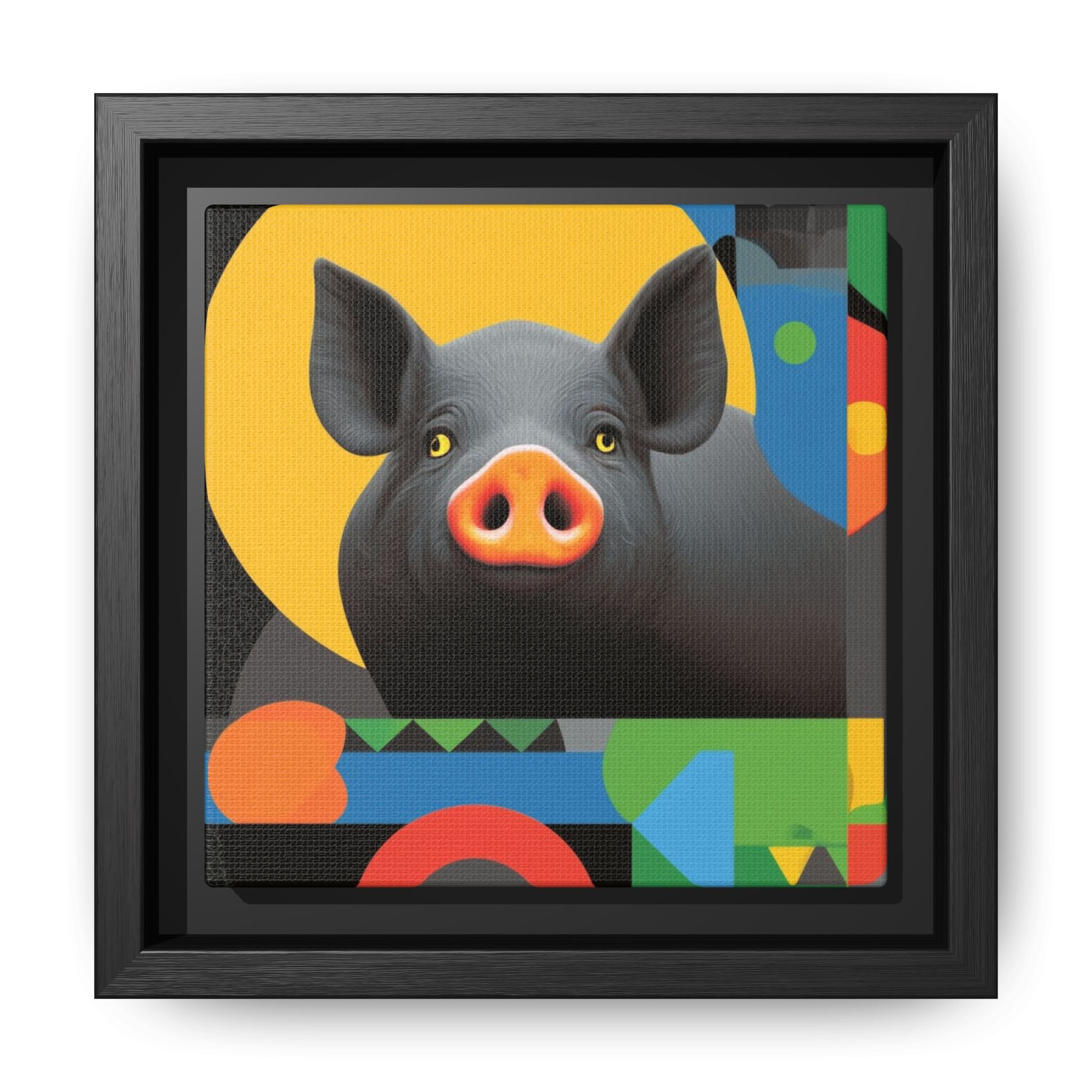 Geometric Pig Poster: Abstract Graphic Design, Colorful Modernist Composition   |    Custom Orders Available