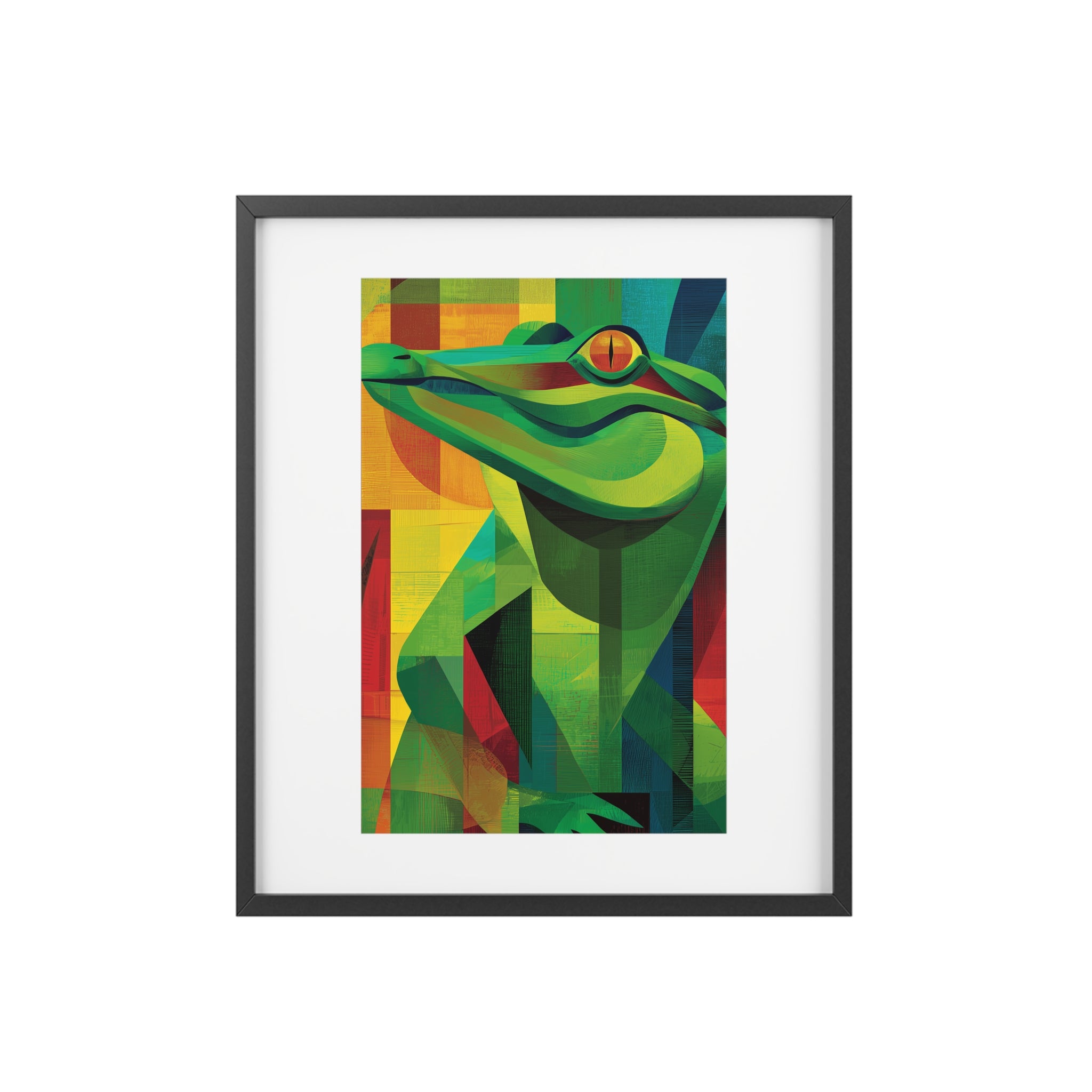 Vibrant Alligator Art Framed Poster, Colorful Wall Decor, Nature-Inspired Home Decor, Unique Gift for Animal Lovers, Modern Art Print