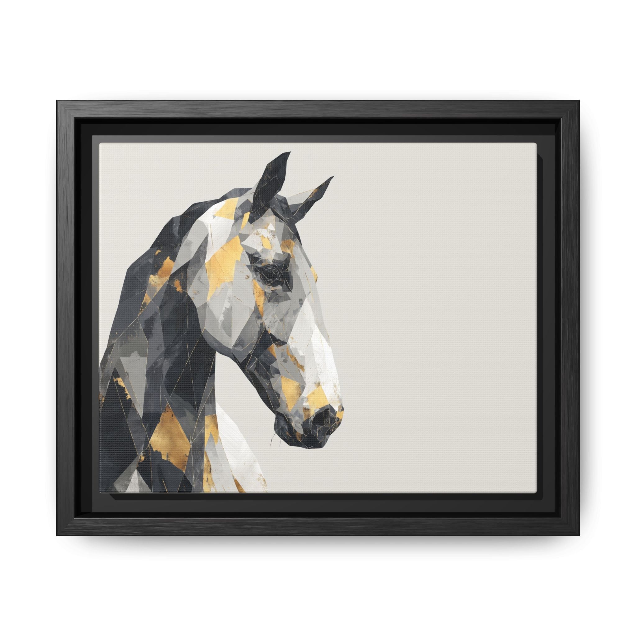 Equine Geometrica: Contemporary Cubist Horse, Metallic Abstract Portrait   |  Personalized & Custom Orders Available