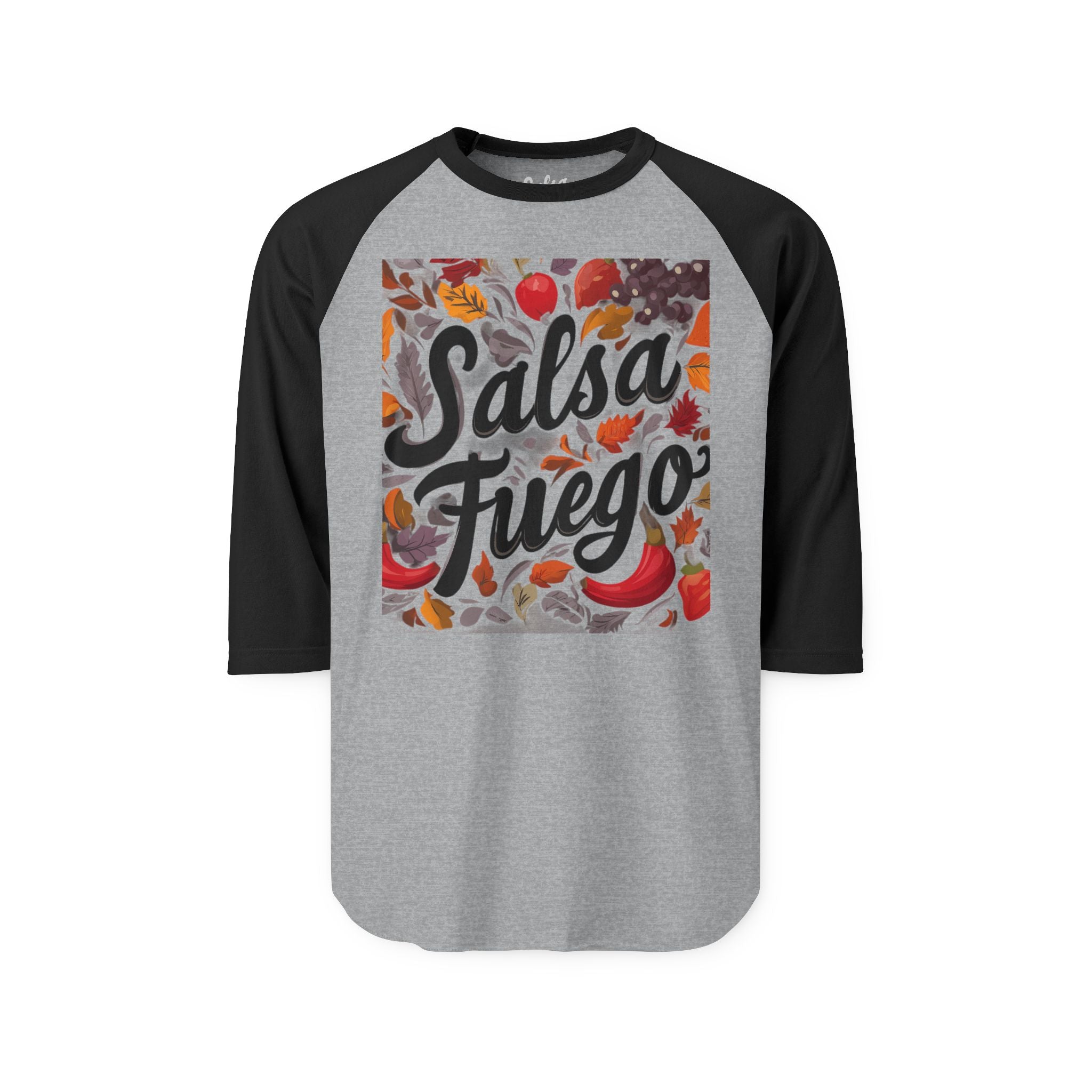 Salsa Fuego Raglan Shirt — Spicy Salsa Dancing Basebell Style Tshirt Tee