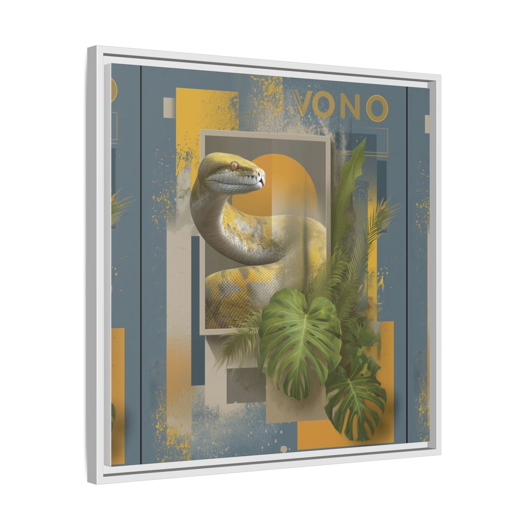 Serpent of Geometric Dimensions: Tropical Vono Design, Abstract Wildlife Art   |  Personalized & Custom Orders Available