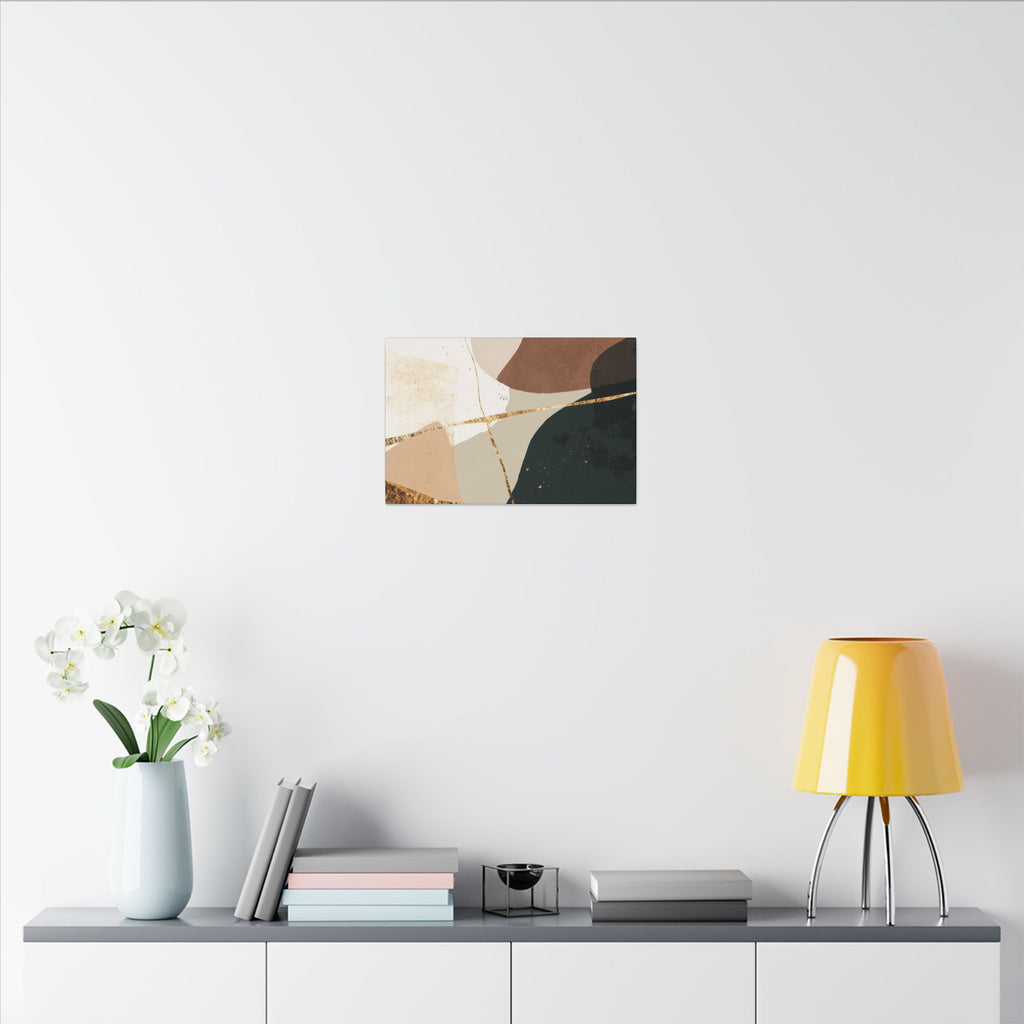 Canvas Print, Abstract Earthy Gold Wall Art, Modern Designer Home Decor, Stretched Matte Canvas; Thick, Multi-Size, Office Decor