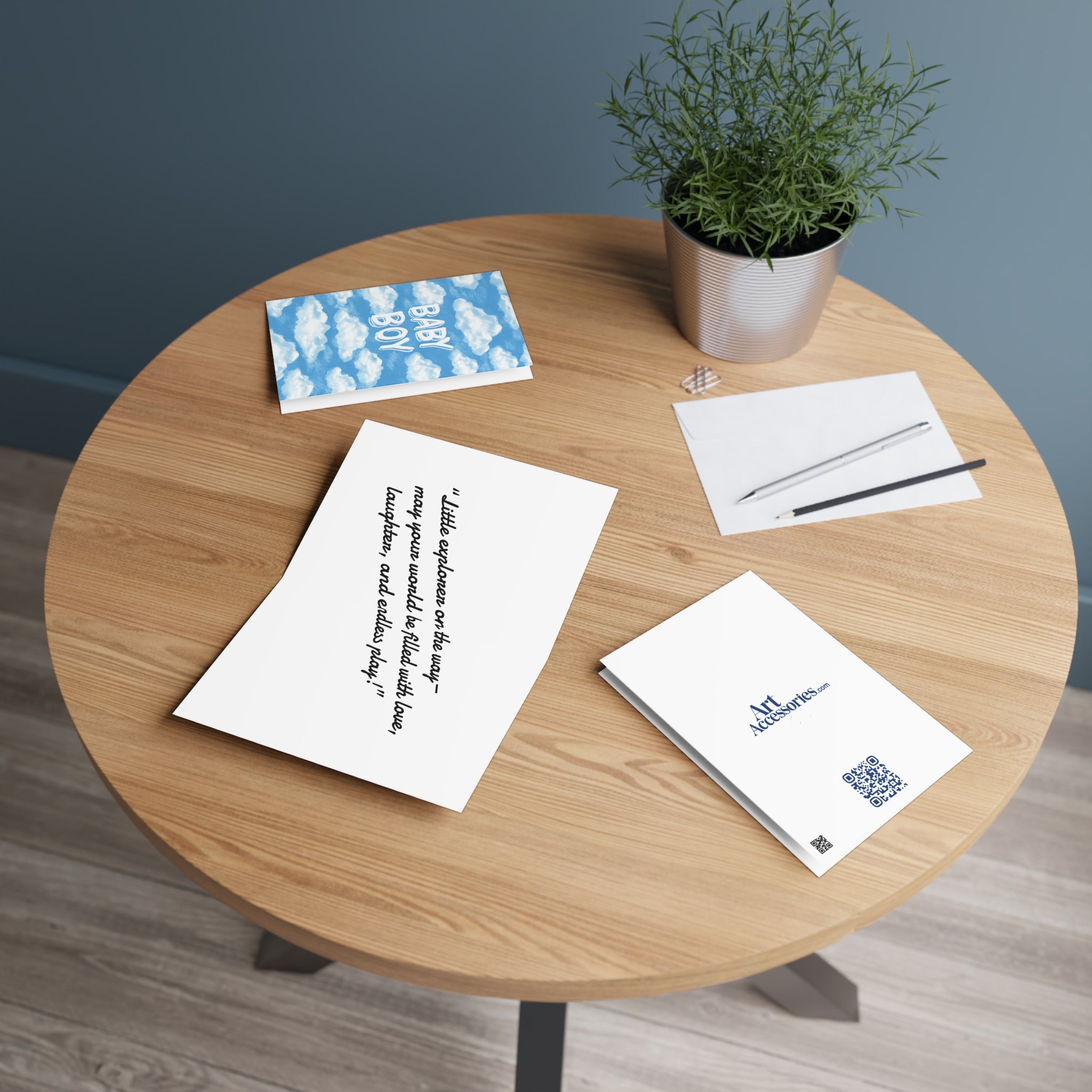 Baby Boy Card — Blue Cloud Newborn Greeting Card