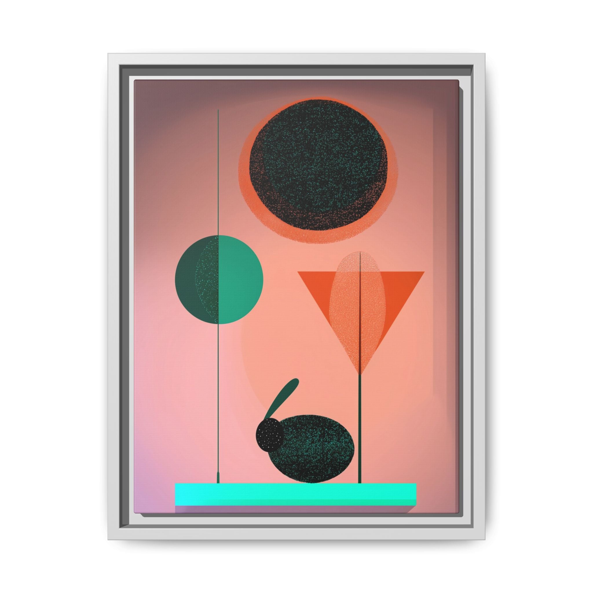 Geometric Harmony: Abstract Minimalist Composition, Organic Shapes and Color Play, Geometric Design with Teal and Orange Palette   |