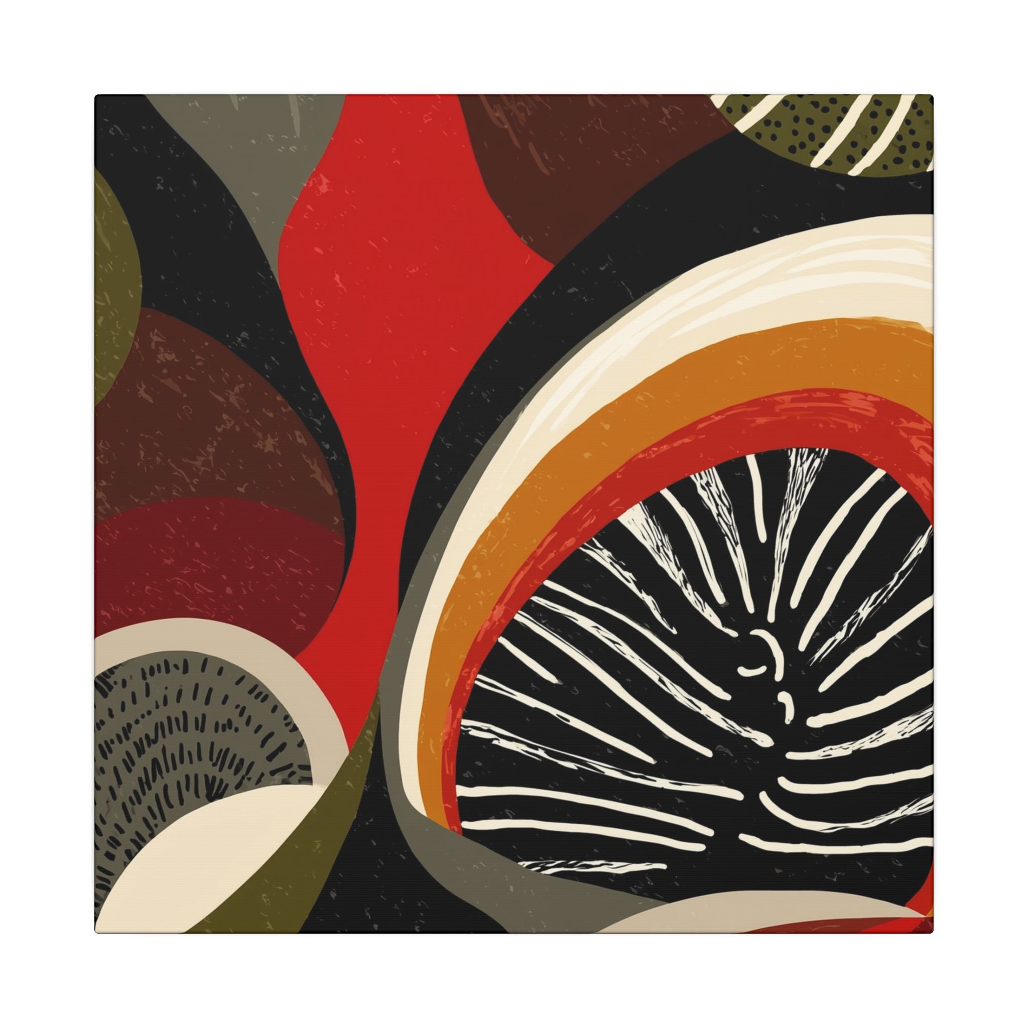 Harmonic Convergence: Organic Geometry, Mid-Century Modern Abstract, Earthy Palette Composition   |   Custom Orders Accepted