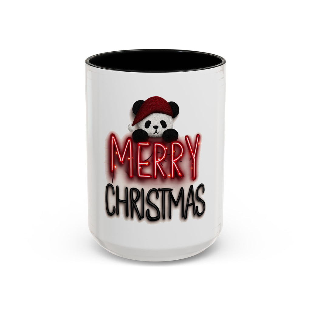Festive Panda Christmas Cheer: Holiday Cartoon Graphic, Cute Seasonal Design, Whimsical Christmas Illustration