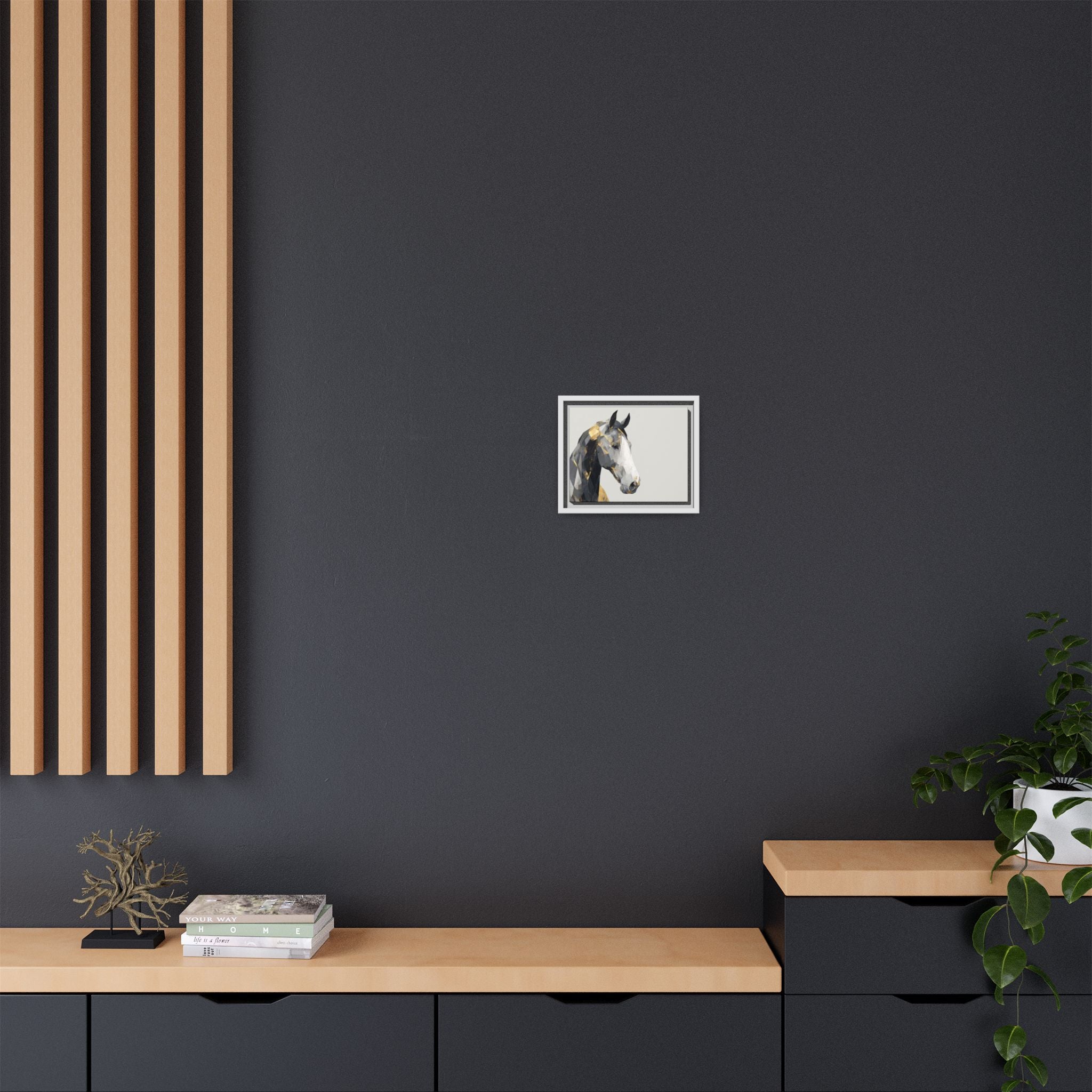 Geometric Stallion: Cubist Equine Art, Modern Metallic Polygonal Design   |  Personalized & Custom Orders Available