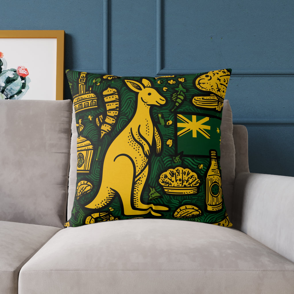 Aussie Themed Decorative Pillow, Home Decor, Couch Cushion, Gift for Australian Lovers, Unique and Fun Room Accent