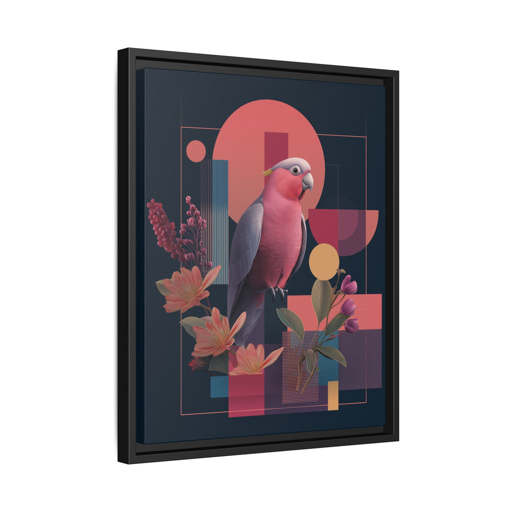 Galah Geometric Framed Print : Stylized Digital Cockatoo Portrait, Contemporary Abstract Botanical    |   Custom Orders Accepted