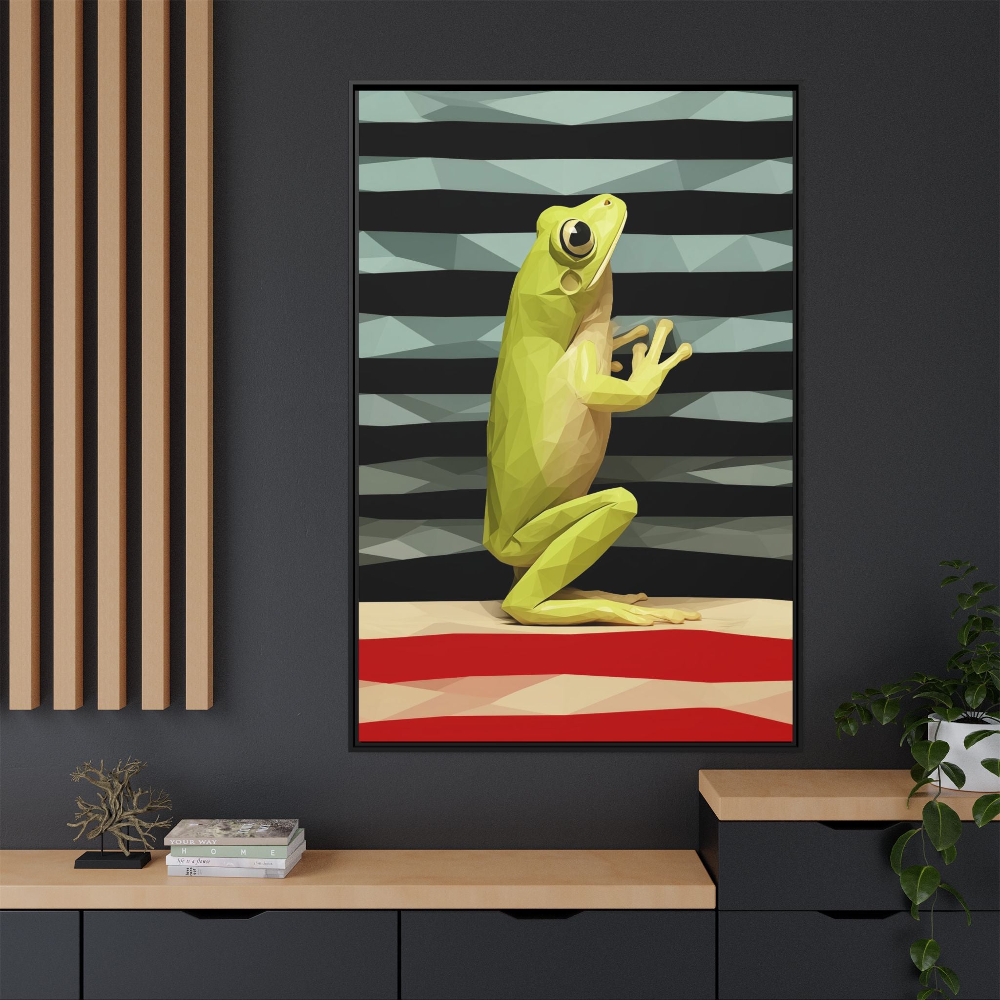 Geometric Frog Ascendant: Low-Poly Digital Amphibian, Architectural Nature Art   |    Custom Orders Available