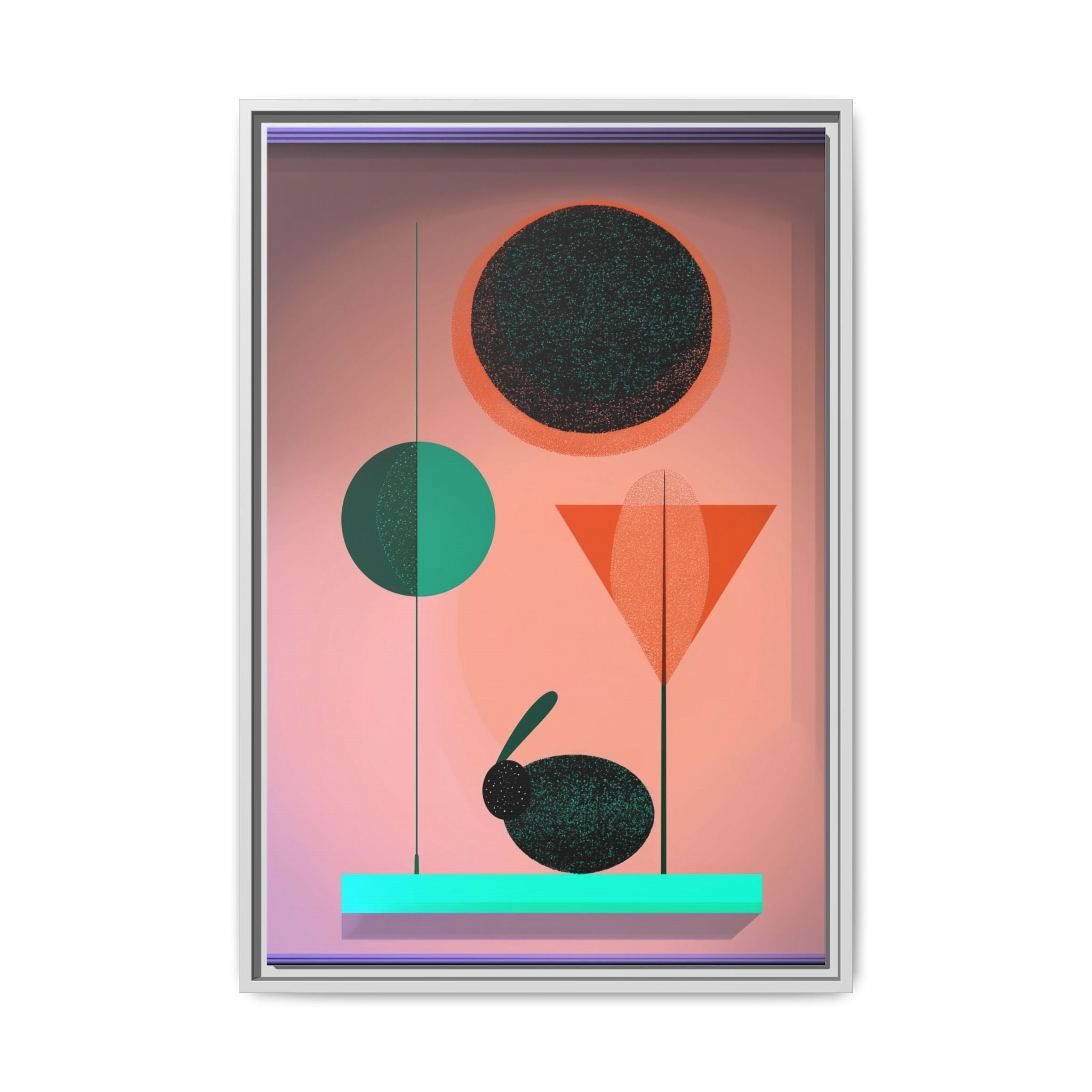 Geometric Harmony: Abstract Minimalist Composition, Organic Shapes and Color Play, Geometric Design with Teal and Orange Palette   |