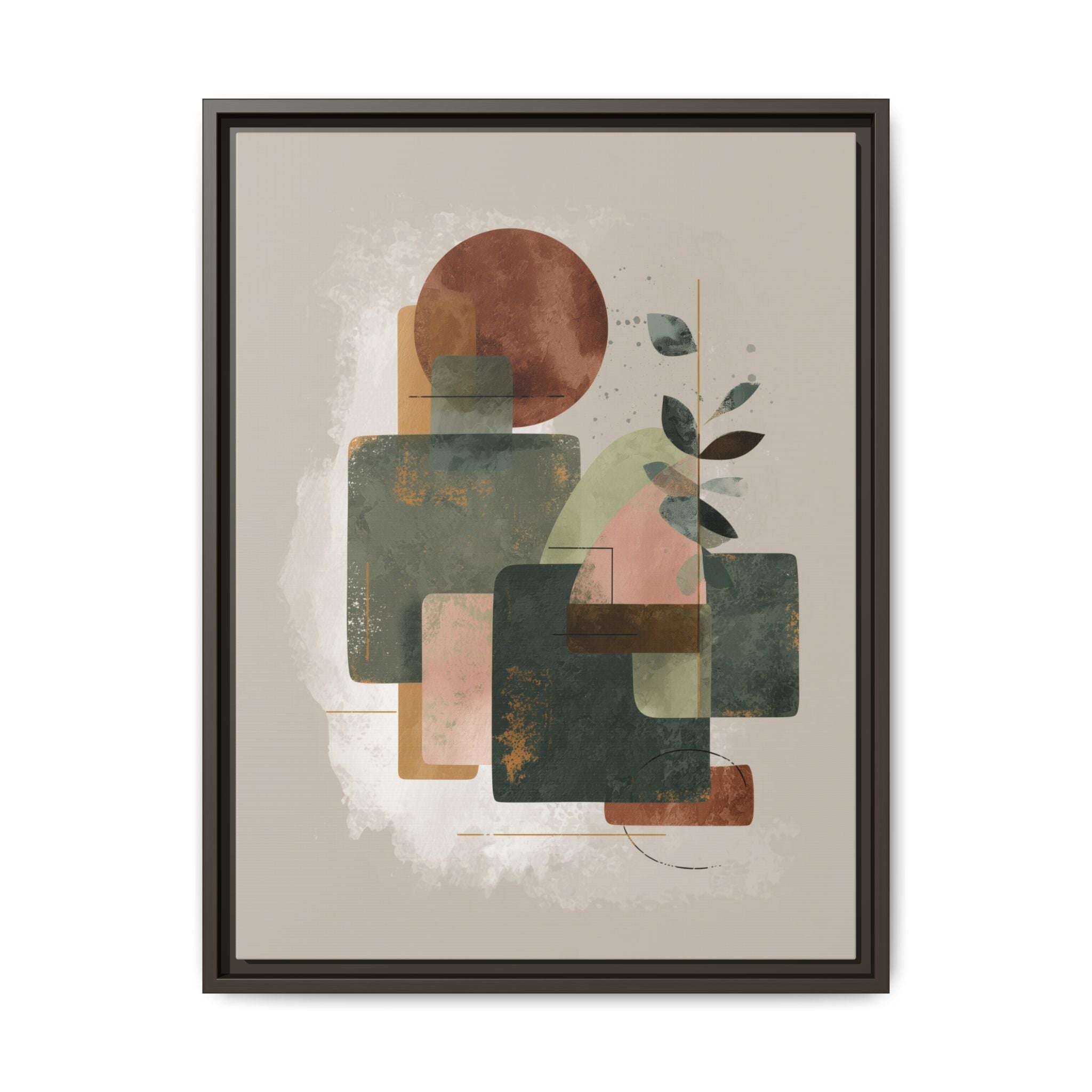 Geometric Harmony: Abstract Watercolor Composition, Mid-Century Modern Design, Organic Shapes   |   Custom Orders Accepted