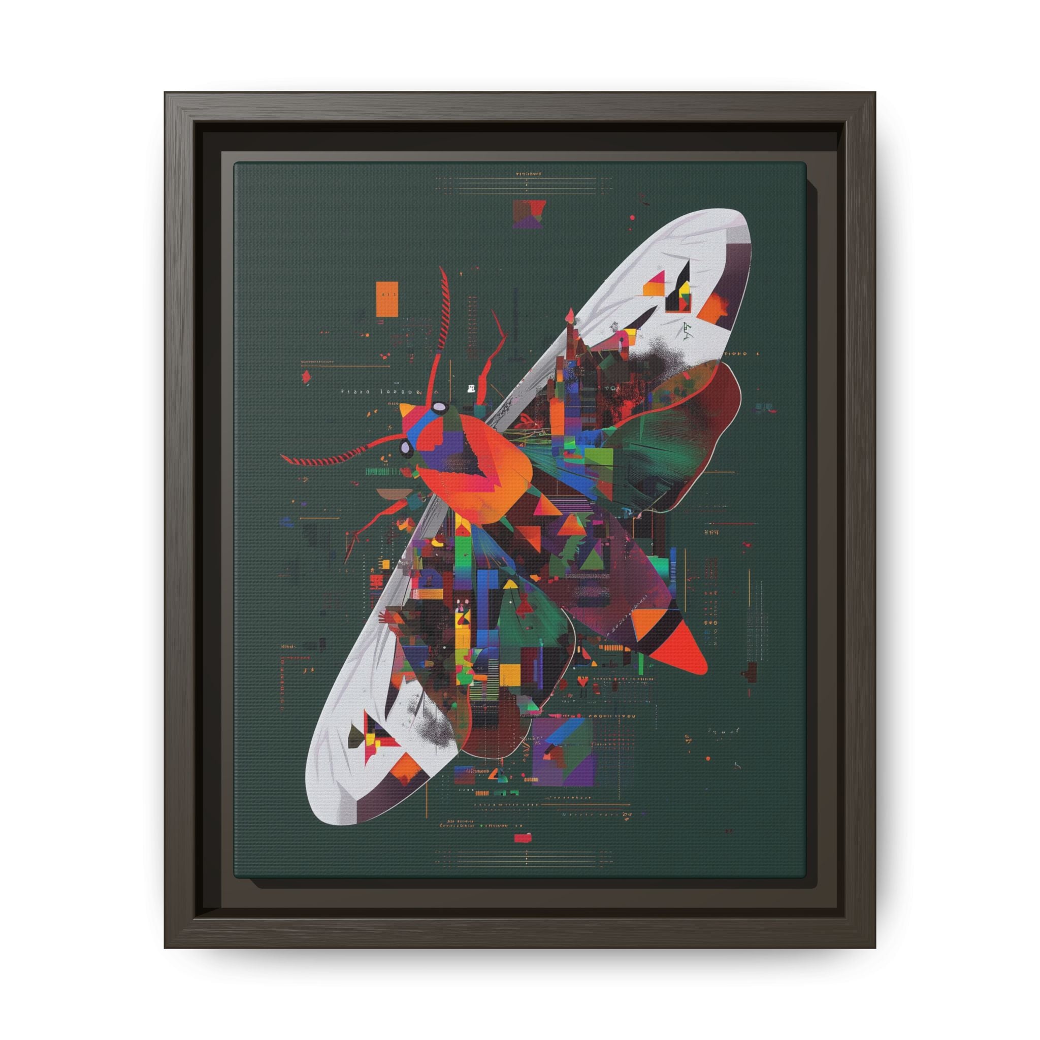 Digital Metamorphosis Framed Print : Geometric Butterfly Synthesis, Technological Nature Rendering   |   Custom Orders Available