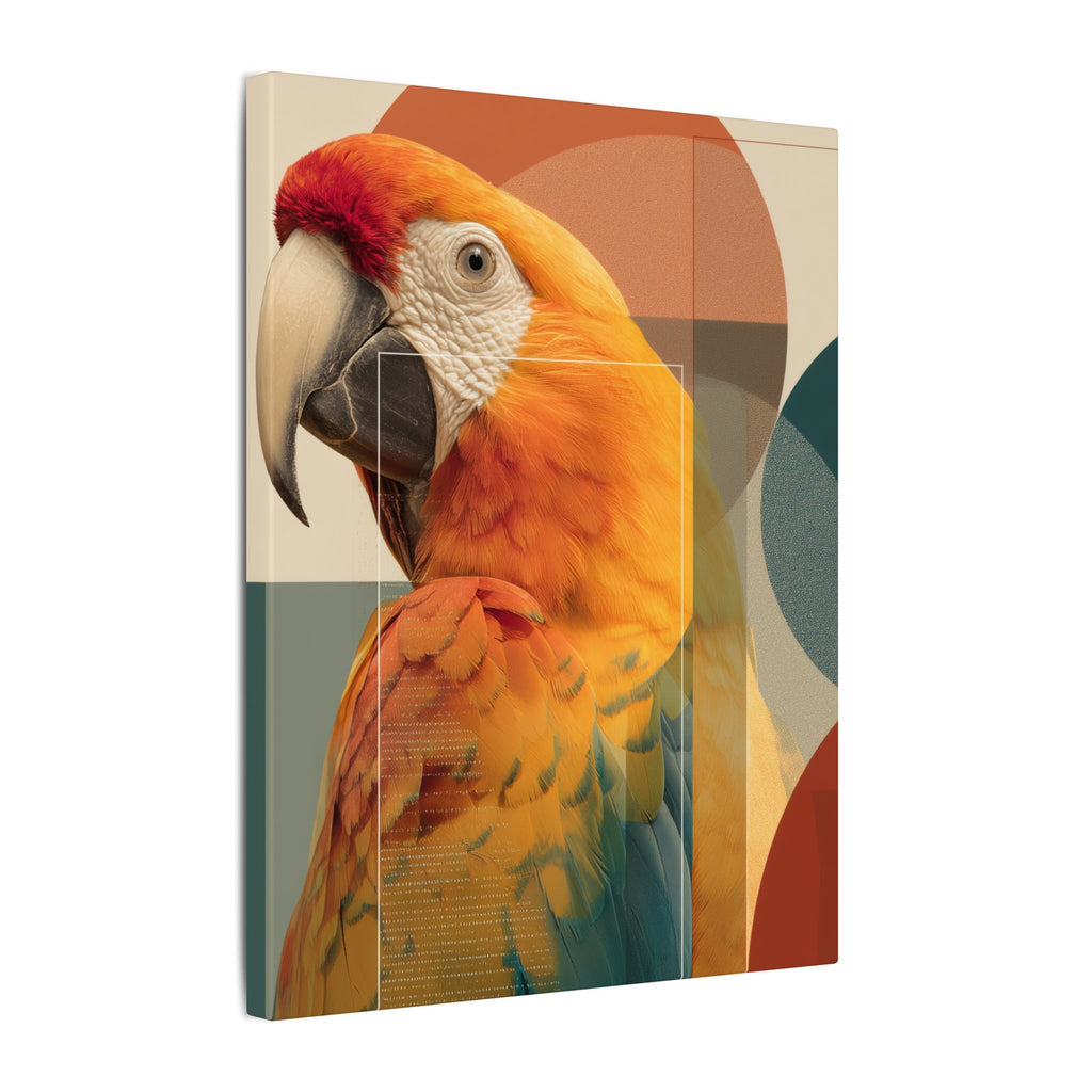 Geometric Macaw Portrait: Vibrant Avian Design, Modern Graphic Art Style   |    Custom Orders Available