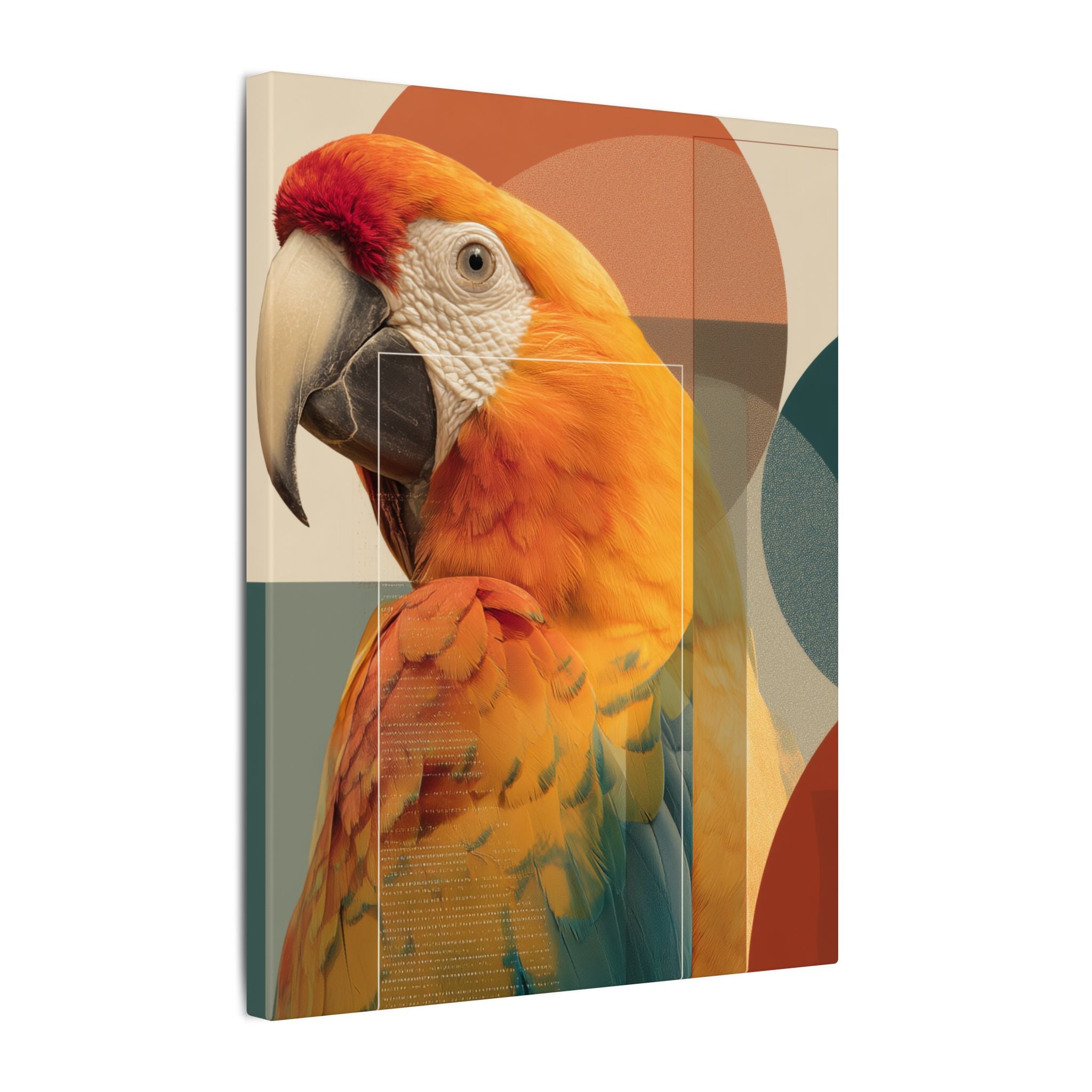 Geometric Macaw Portrait: Vibrant Avian Design, Modern Graphic Art Style   |    Custom Orders Available