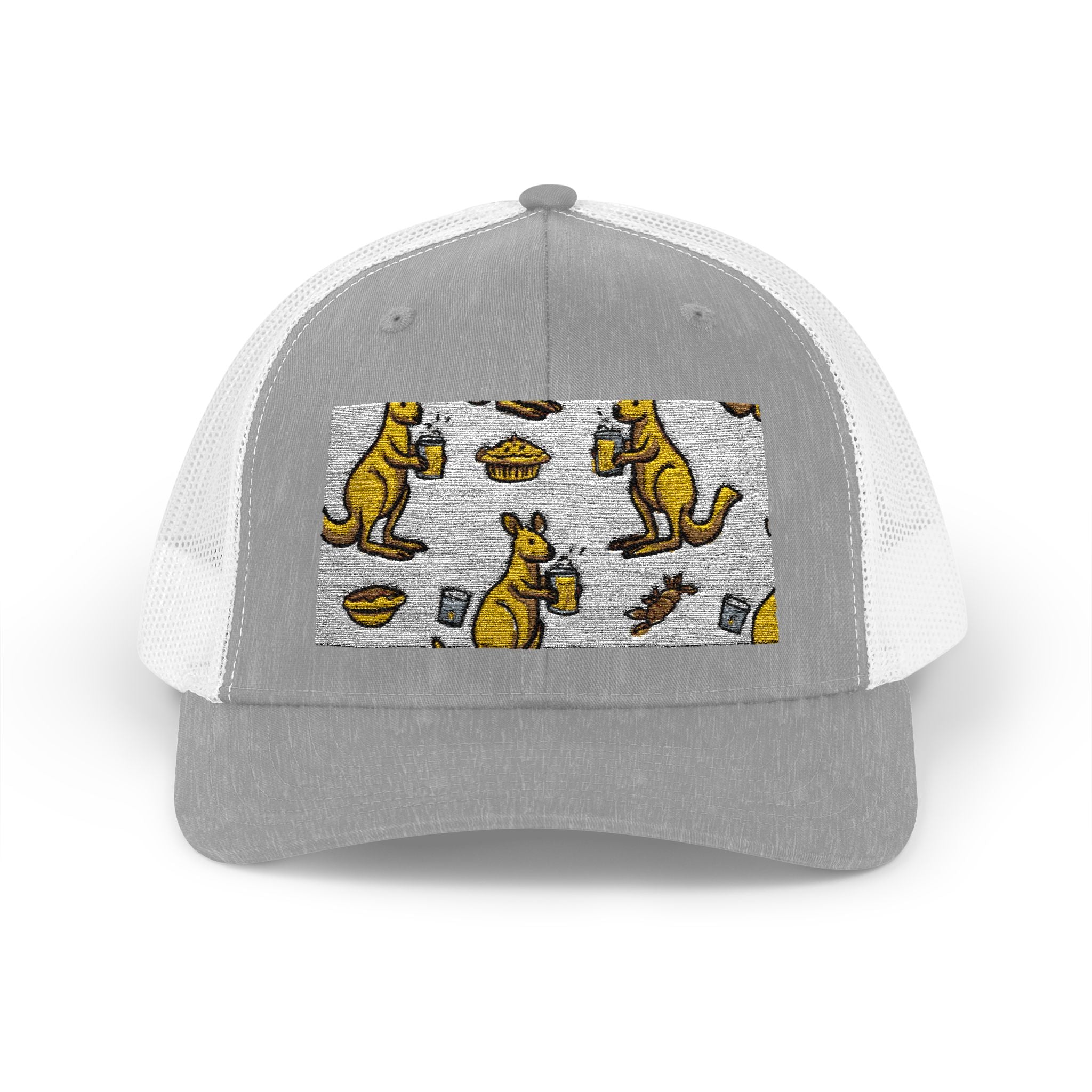 Kangaroo Pattern Snapback Cap, Fun Trucker Hat, Casual Summer Accessory, Gift for Animal Lovers, Unique Outdoor Wear