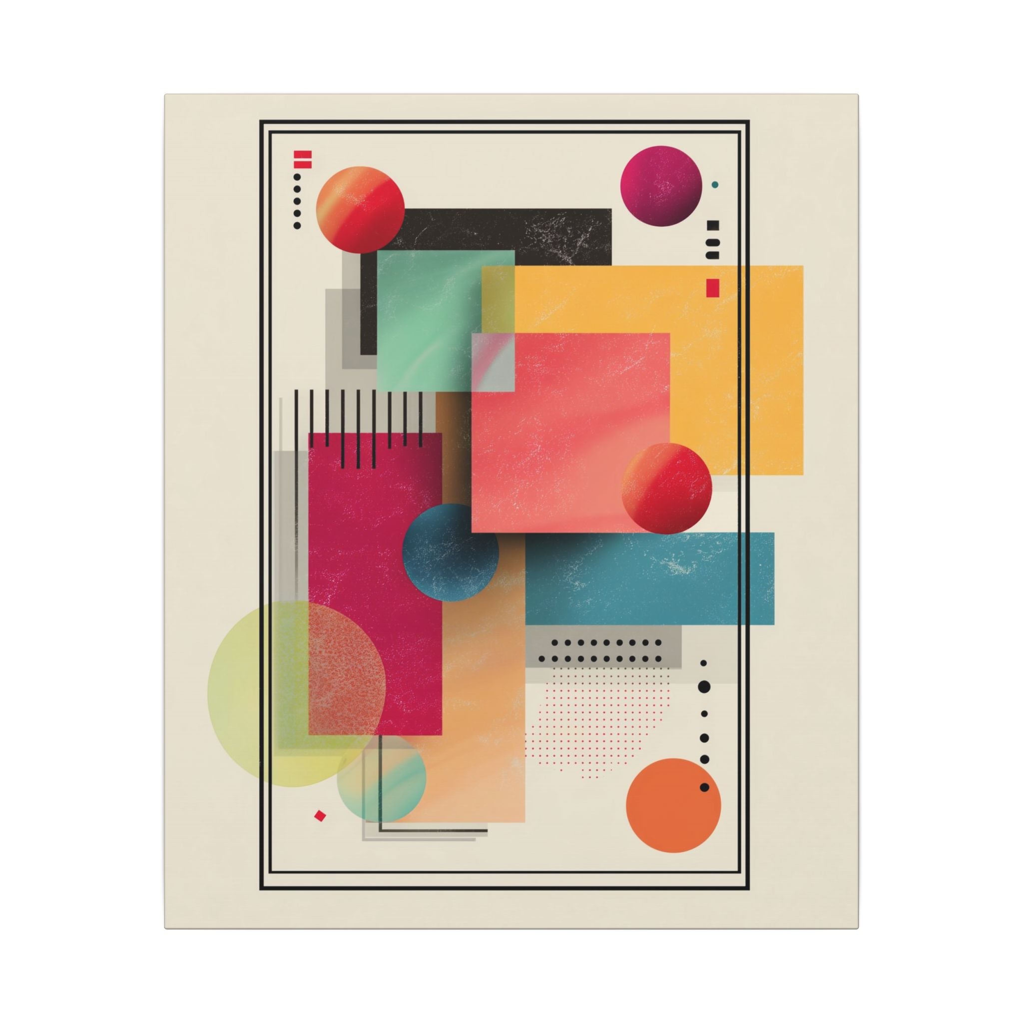 Geometric Dynamism: Bauhaus Abstraction, Translucent Shapes, Modernist Composition   |   Custom Orders Accepted