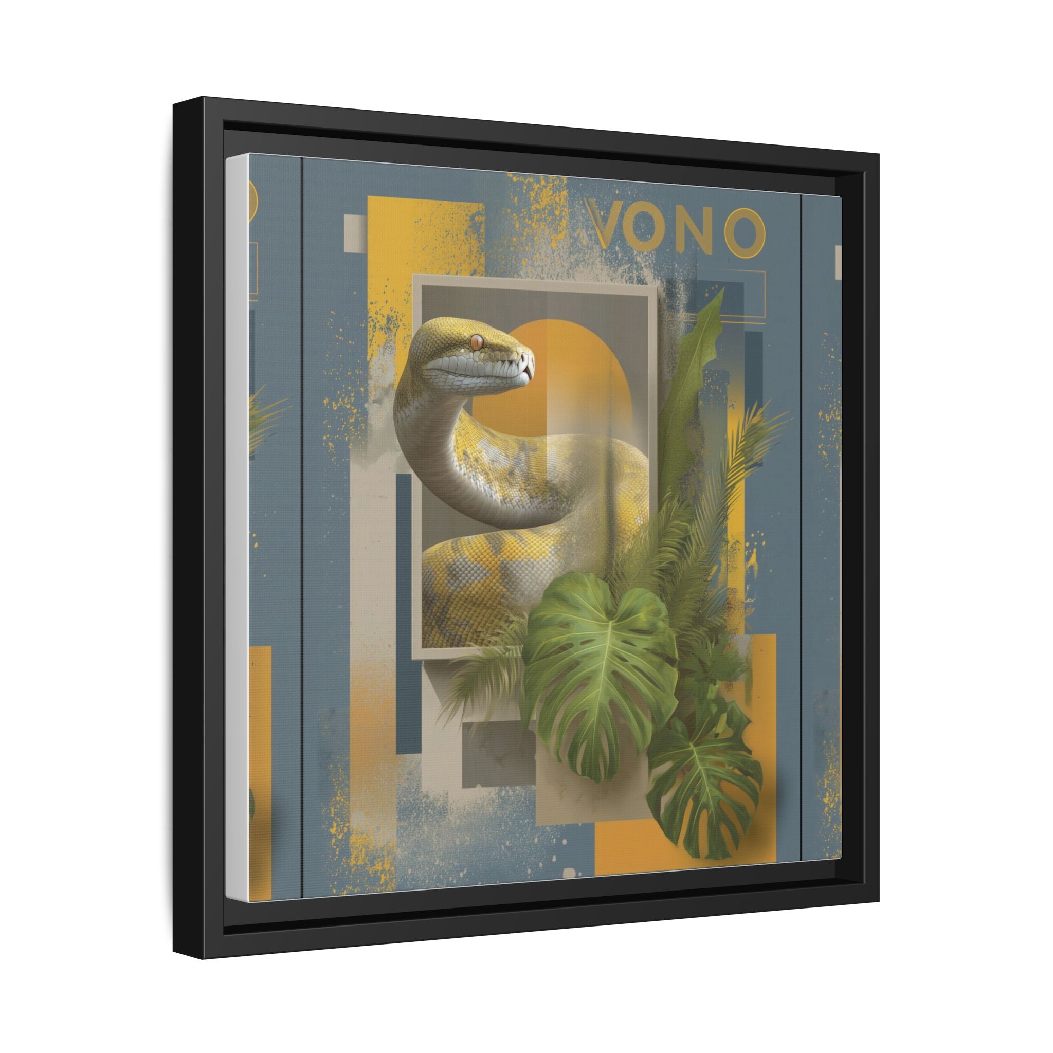 Serpent of Geometric Dimensions: Tropical Vono Design, Abstract Wildlife Art   |  Personalized & Custom Orders Available