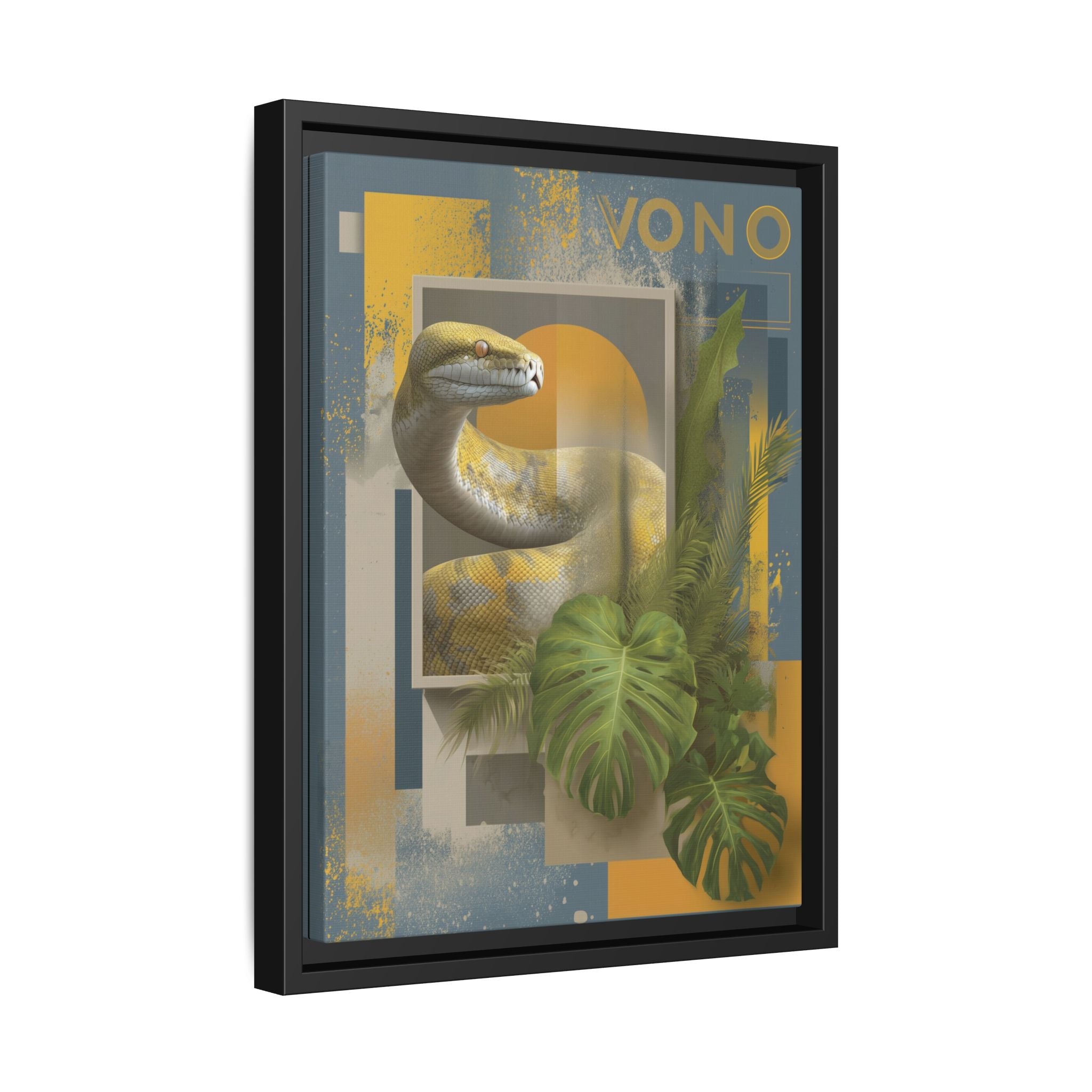 Serpent of Geometric Dimensions: Tropical Vono Design, Abstract Wildlife Art   |  Personalized & Custom Orders Available