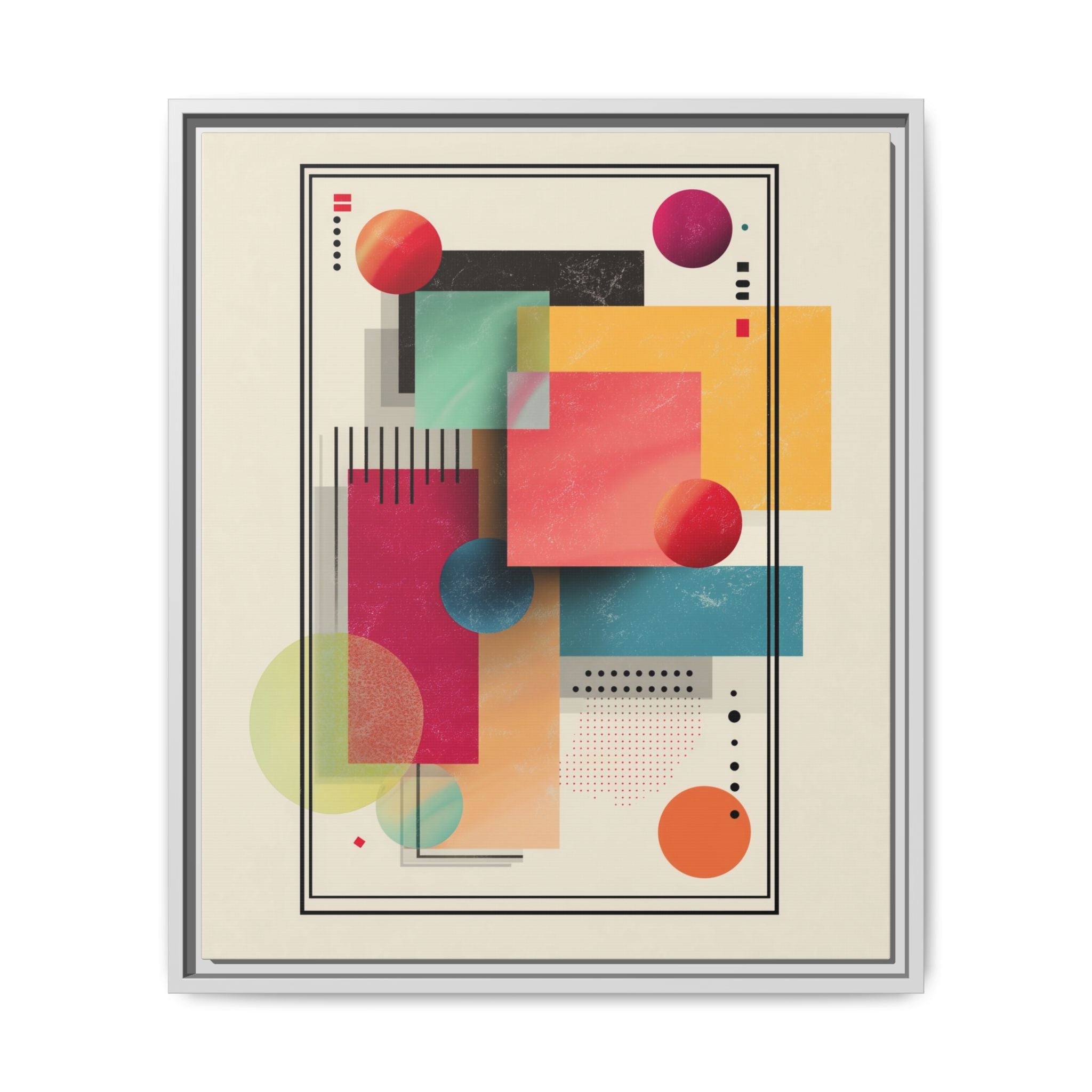 Geometric Harmony: Bauhaus Intersections, Digital Abstract Layers, Contemporary Color Palette   |   Custom Orders Accepted