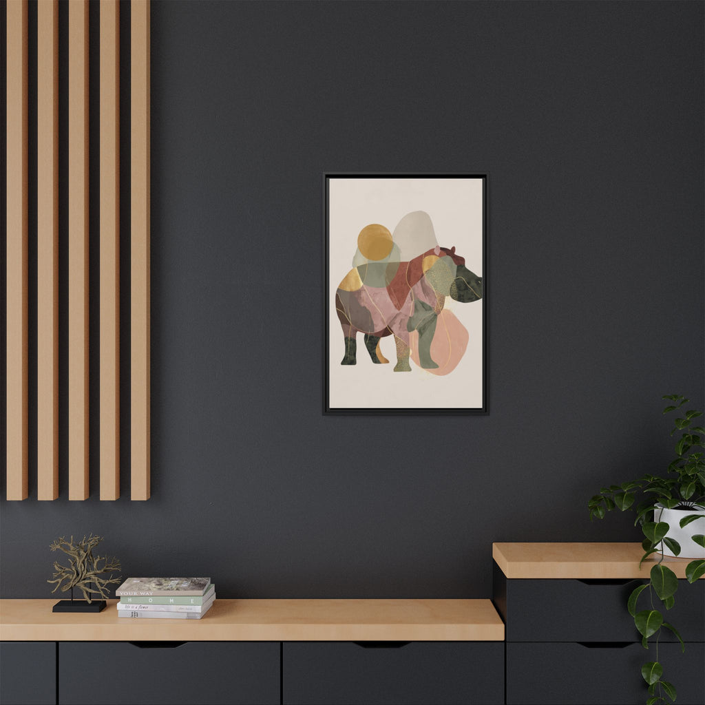 Geometric Hippo: Abstract Animal Art, Modern Watercolor Shapes   |  Personalized & Custom Orders Available