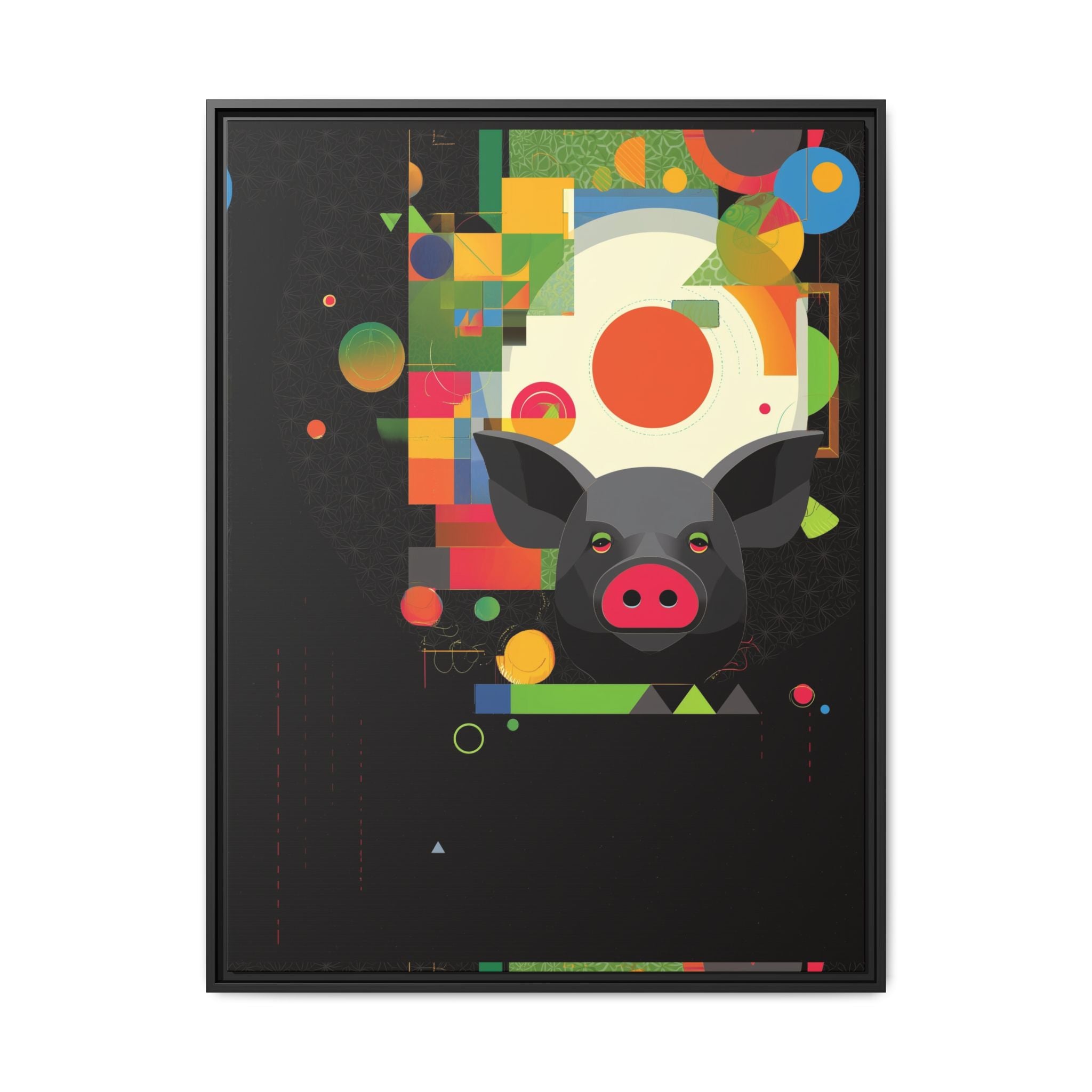 Prismatic Porcine: Geometric Digital Art, Cubist Pop Pig Portrait   |  Personalized & Custom Orders Available