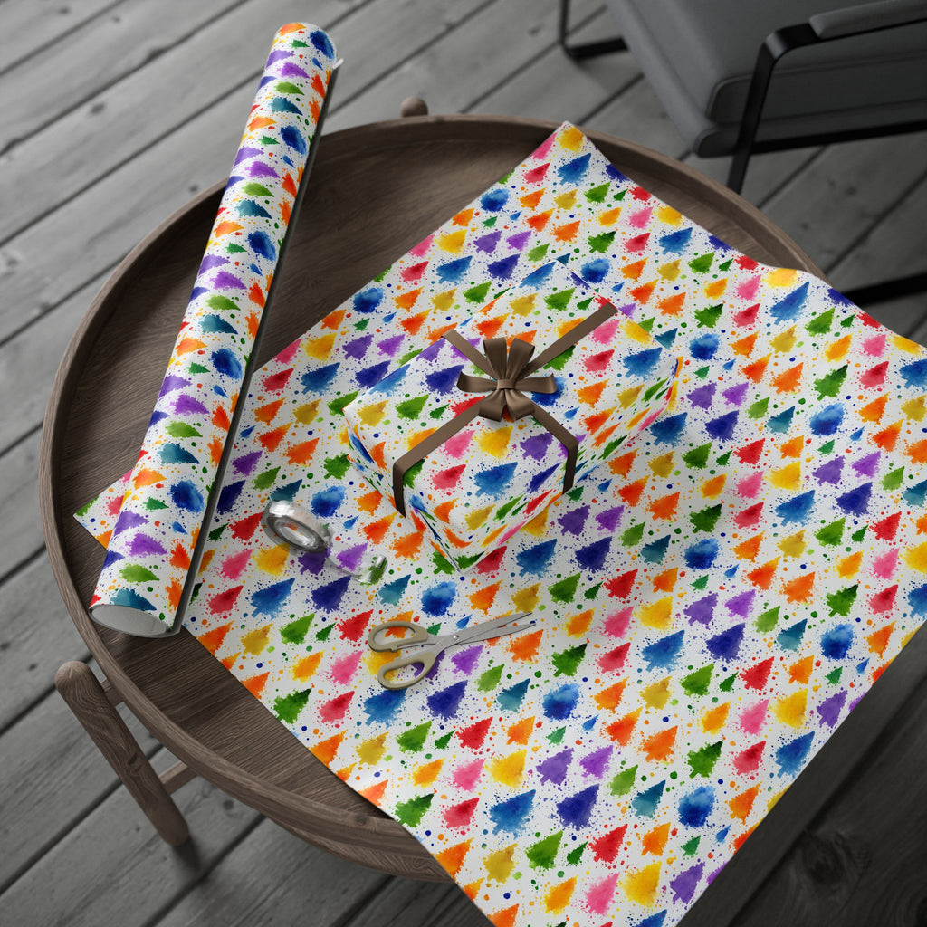 Wrapping Paper Roll — Colorful Paint Splash Gift Wrap for Birthdays & Celebrations