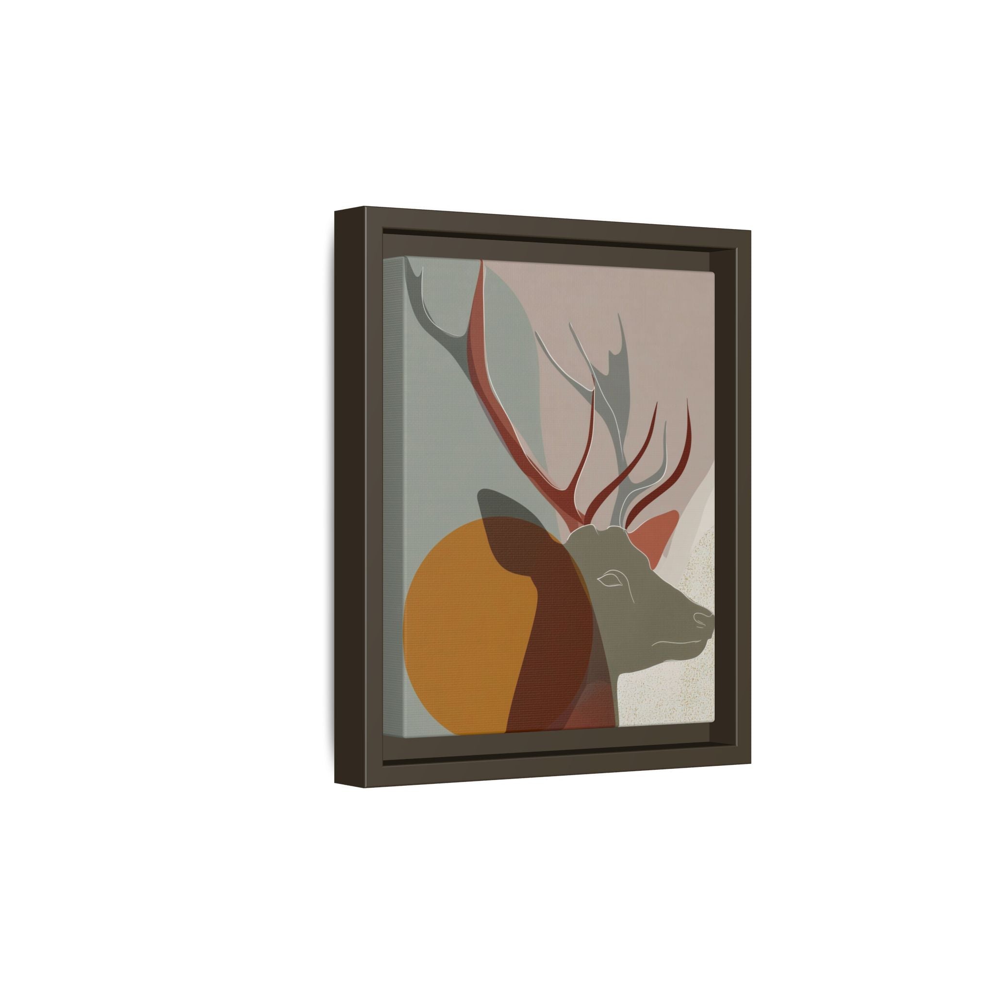 Rustic Reverie Framed Print : Minimalist Deer Profile, Contemporary Graphic Art Print   |  Personalized & Custom Orders Available