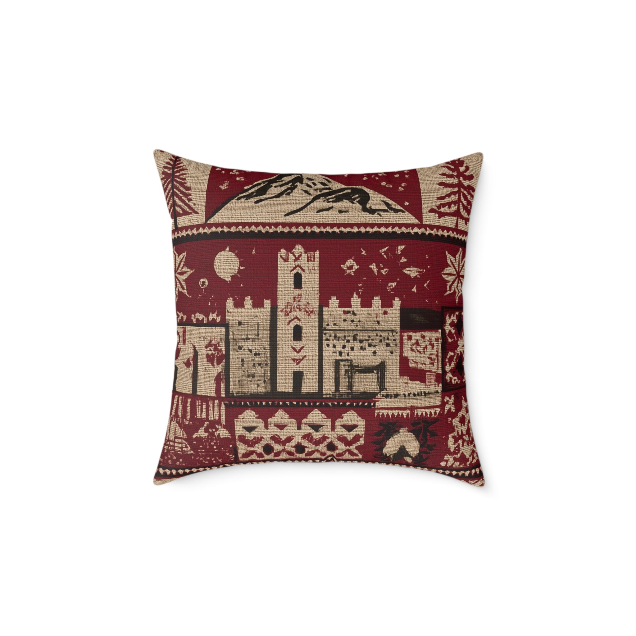 Moroccan Cozy Decorative Pillow, Rustic Home Decor, Holiday Accent Cushion, Gift for Home Warmth, Christmas & Winter Themes