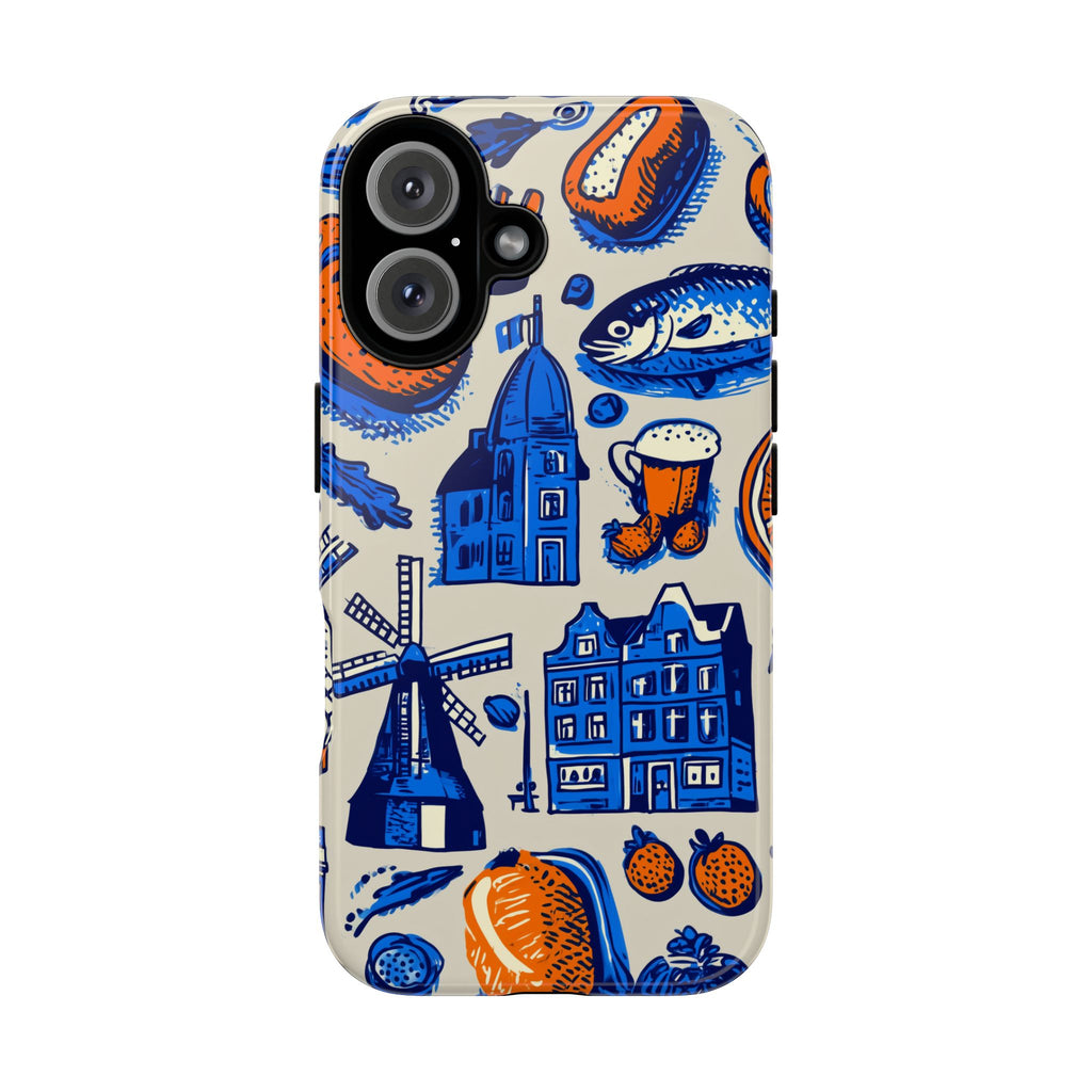 Vibrant Phone Case with Dutch Motif, Tough Cases, Customized Gifts, Unique Cell Phone Accessories, Perfect for Travel Enthusiasts