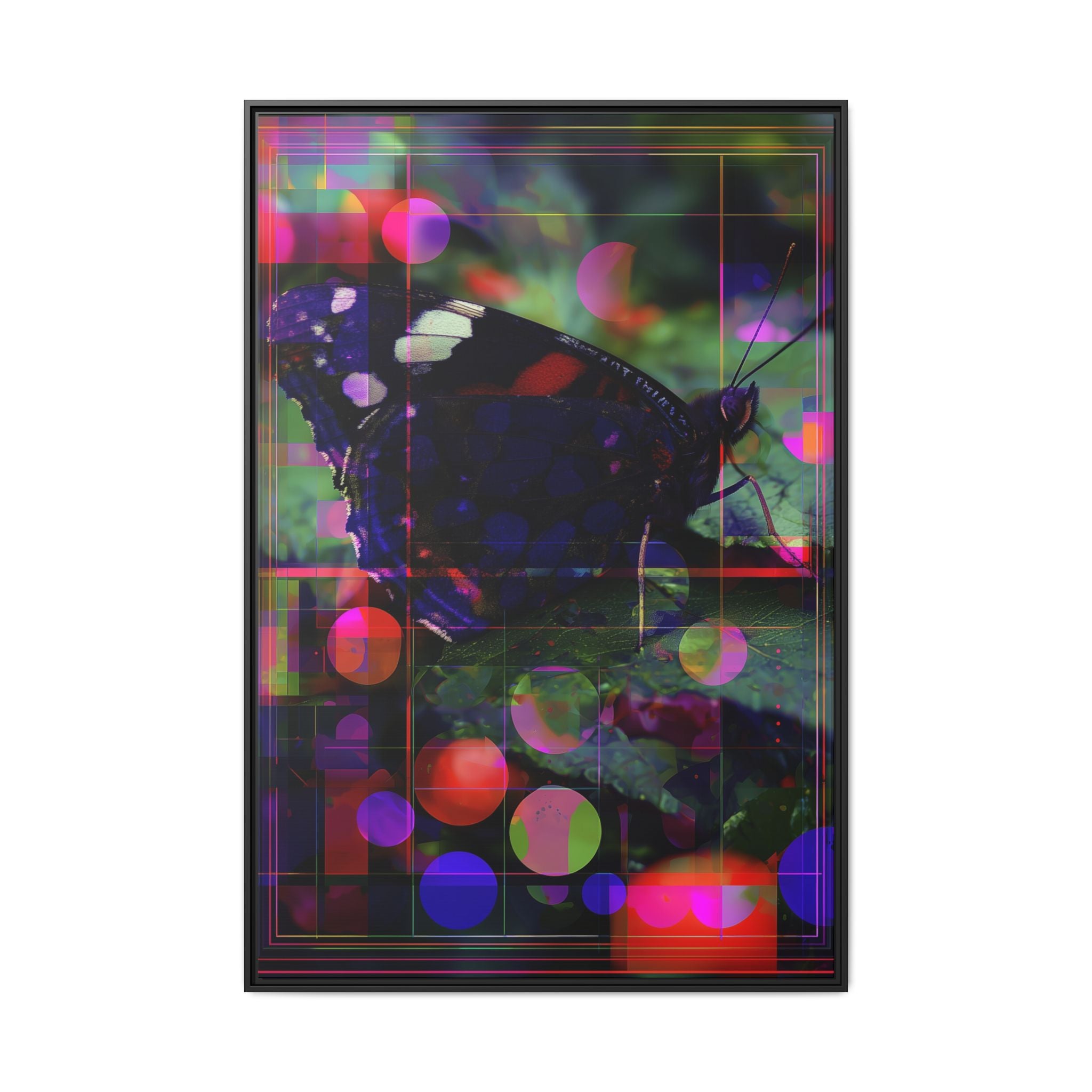 Geometric Butterfly Framed Print: Digital Glitch Butterfly Art, Geometric Nature Photography   |  Personalized & Custom Orders Available