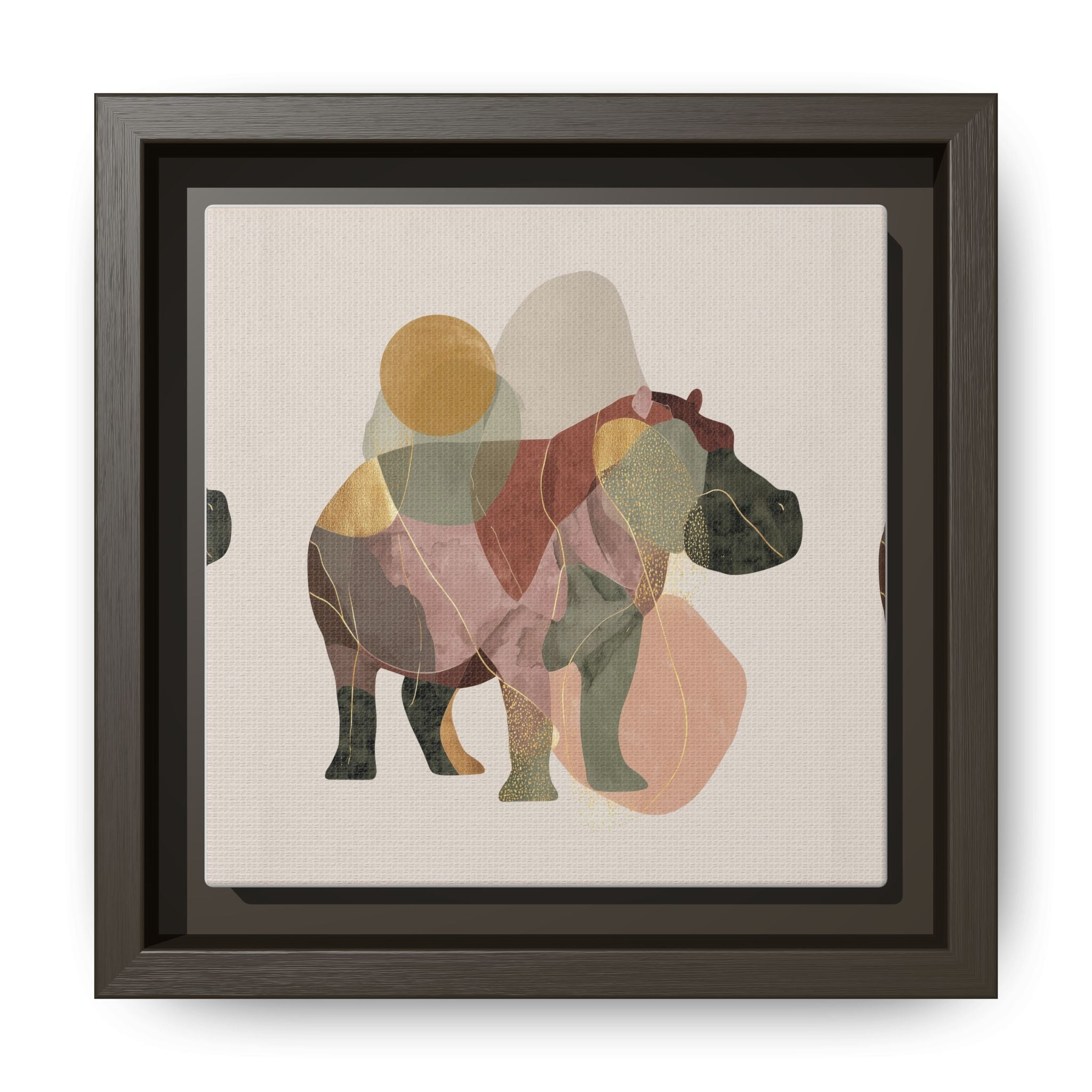 Geometric Hippo: Abstract Animal Art, Modern Watercolor Shapes   |  Personalized & Custom Orders Available