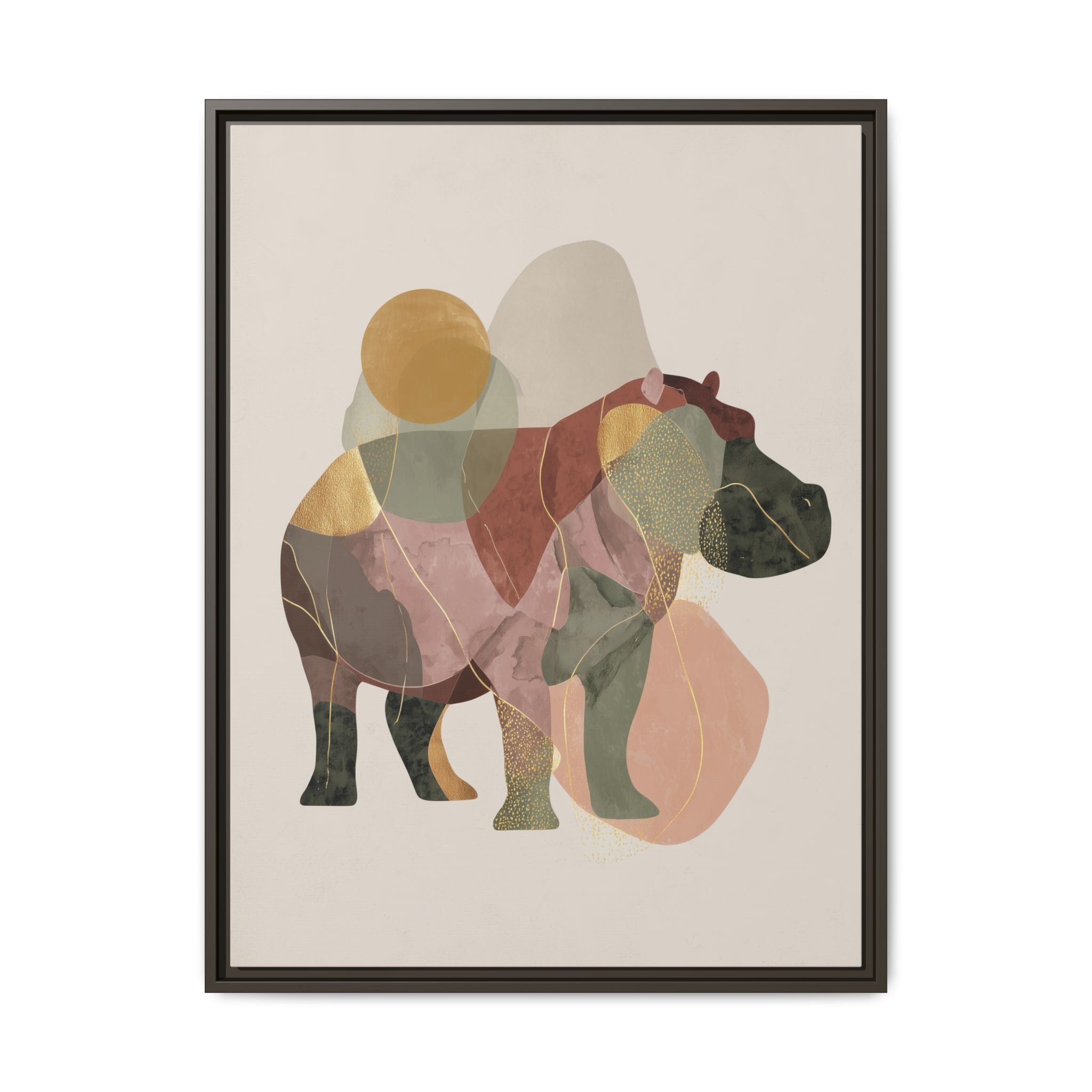 Fragmented Hippopotamus: Geometric Abstract Art, Minimalist Animal Portrait   |  Personalized & Custom Orders Available