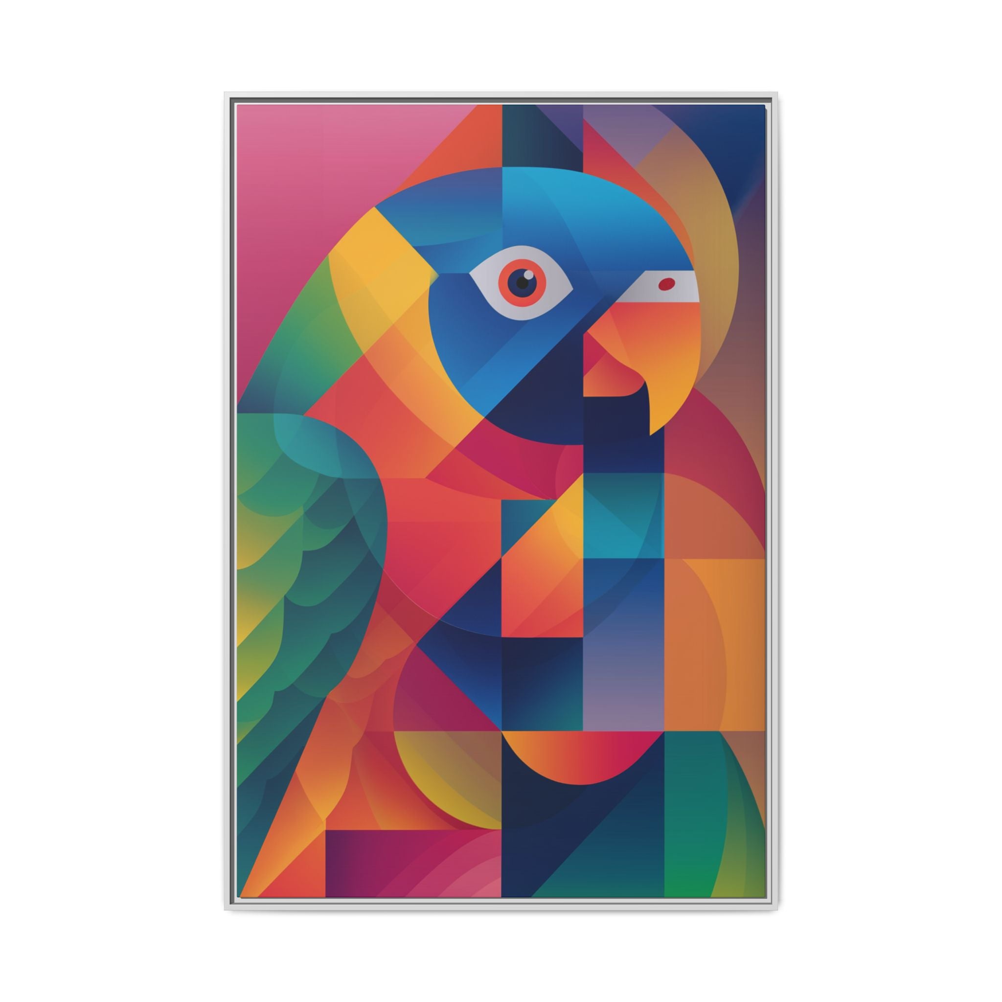 Cubist Parrot Prisma: Geometric Bird Design, Modern Angular Art   |    Custom Orders Available